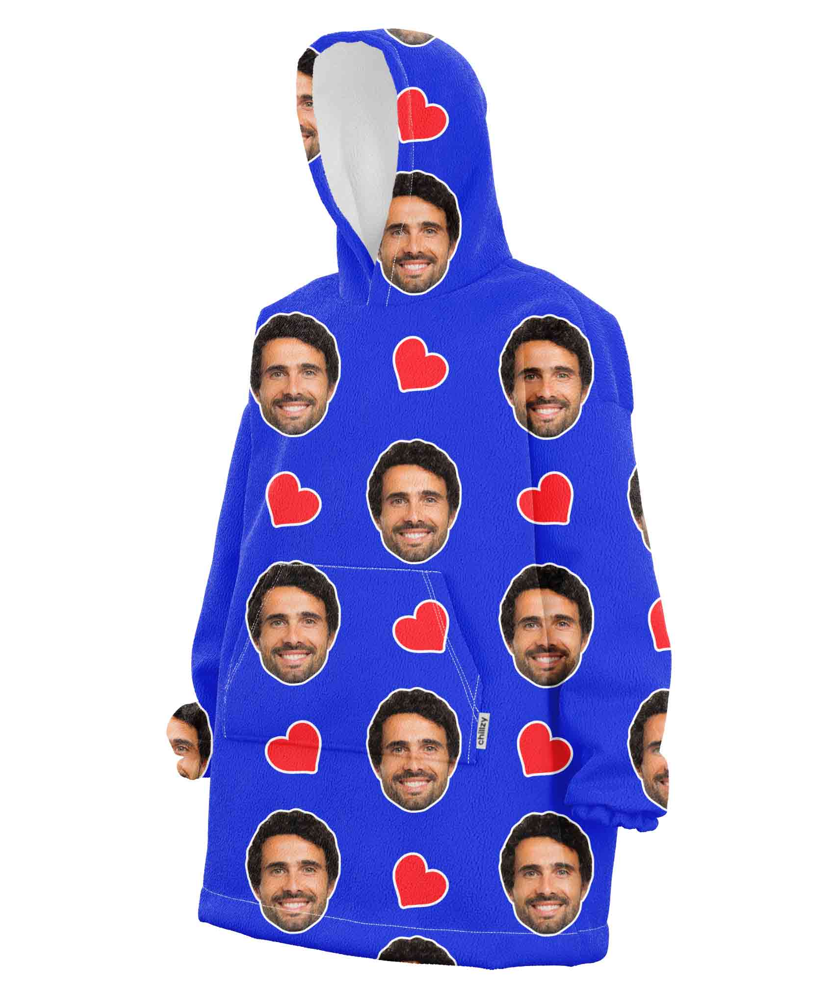 Love Hearts Face Blanket Hoodie