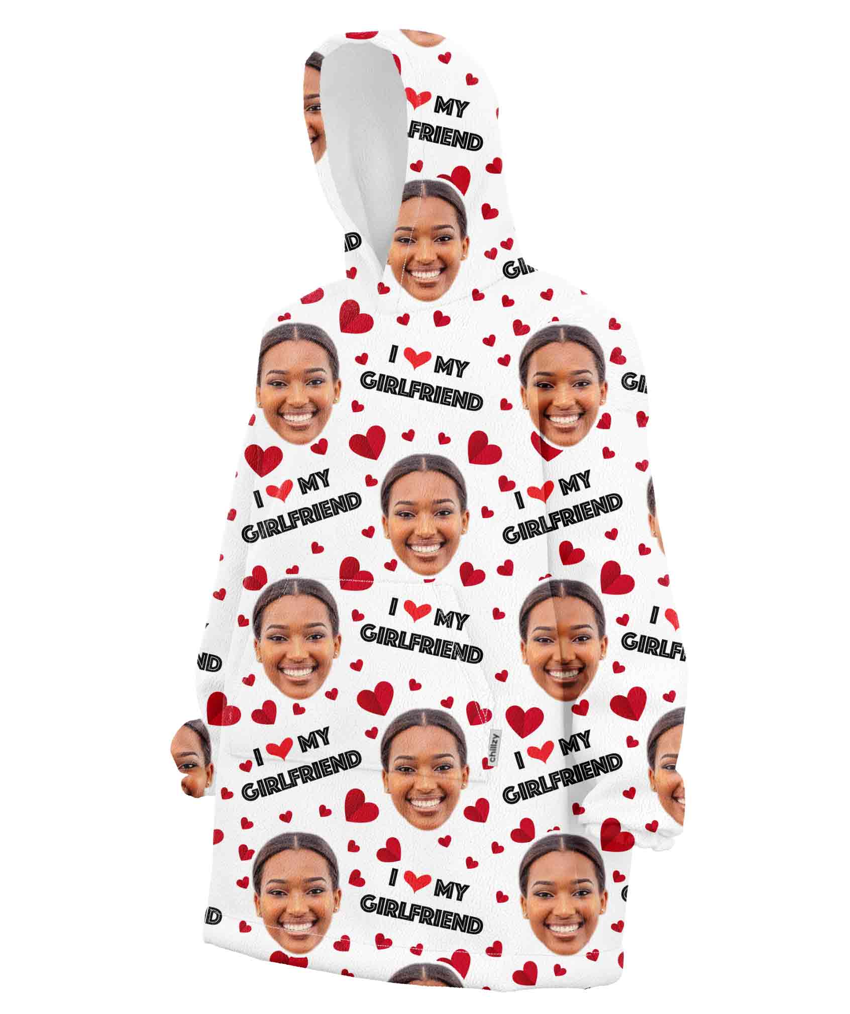 I Love My Girlfriend Blanket Hoodie