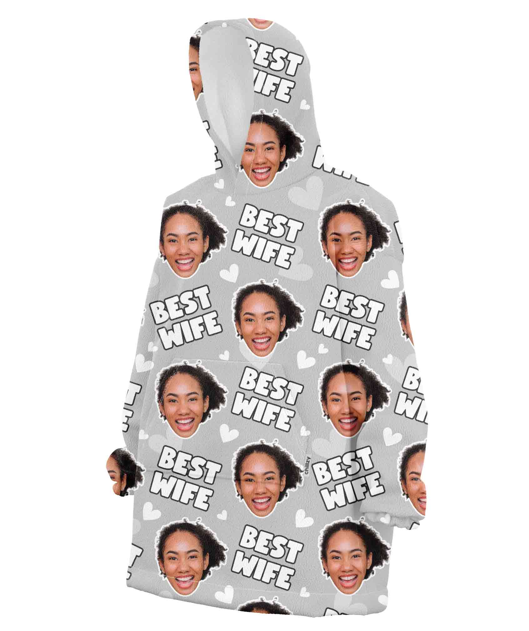 Best Wife Face Blanket Hoodie