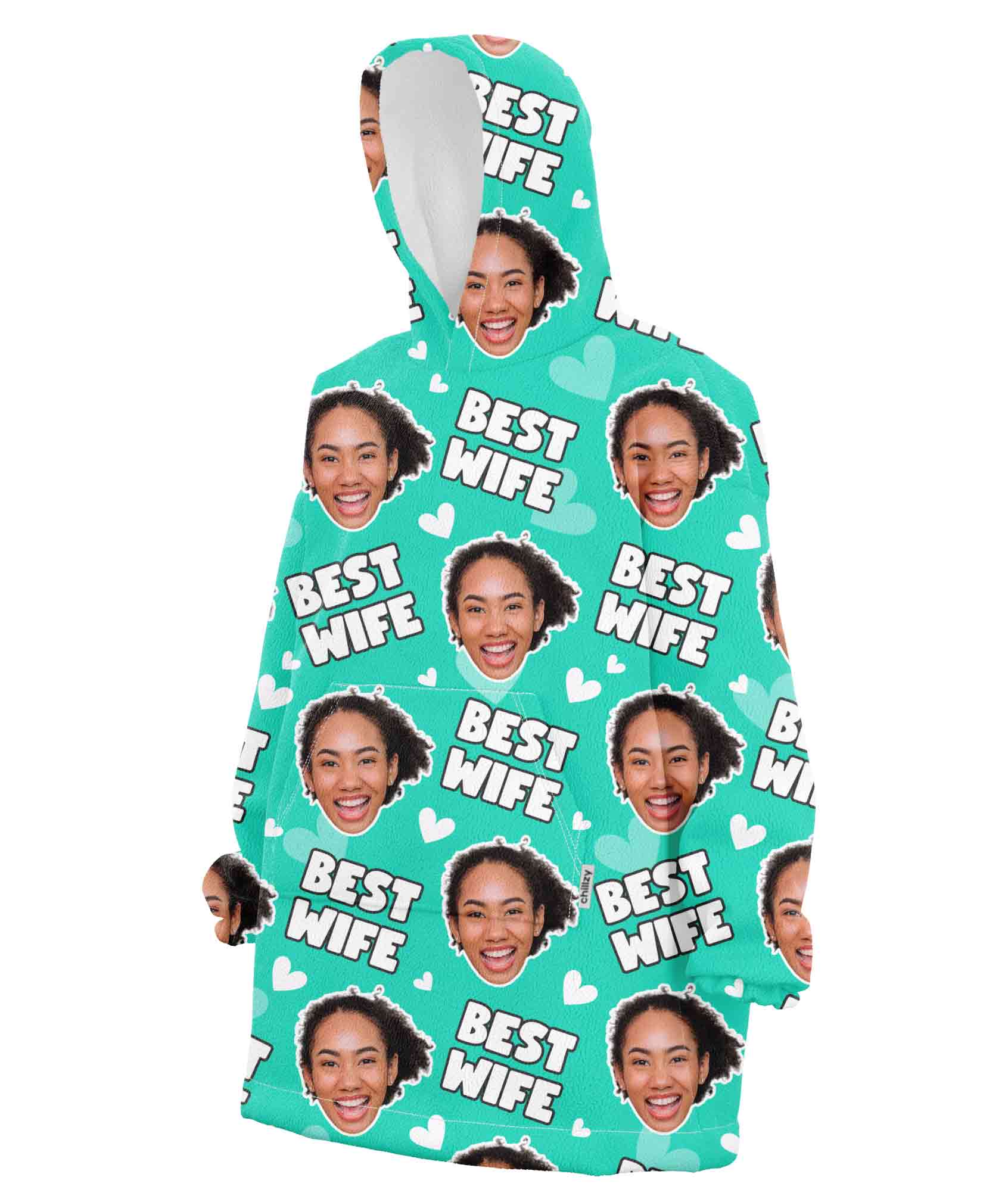 Best Wife Face Blanket Hoodie