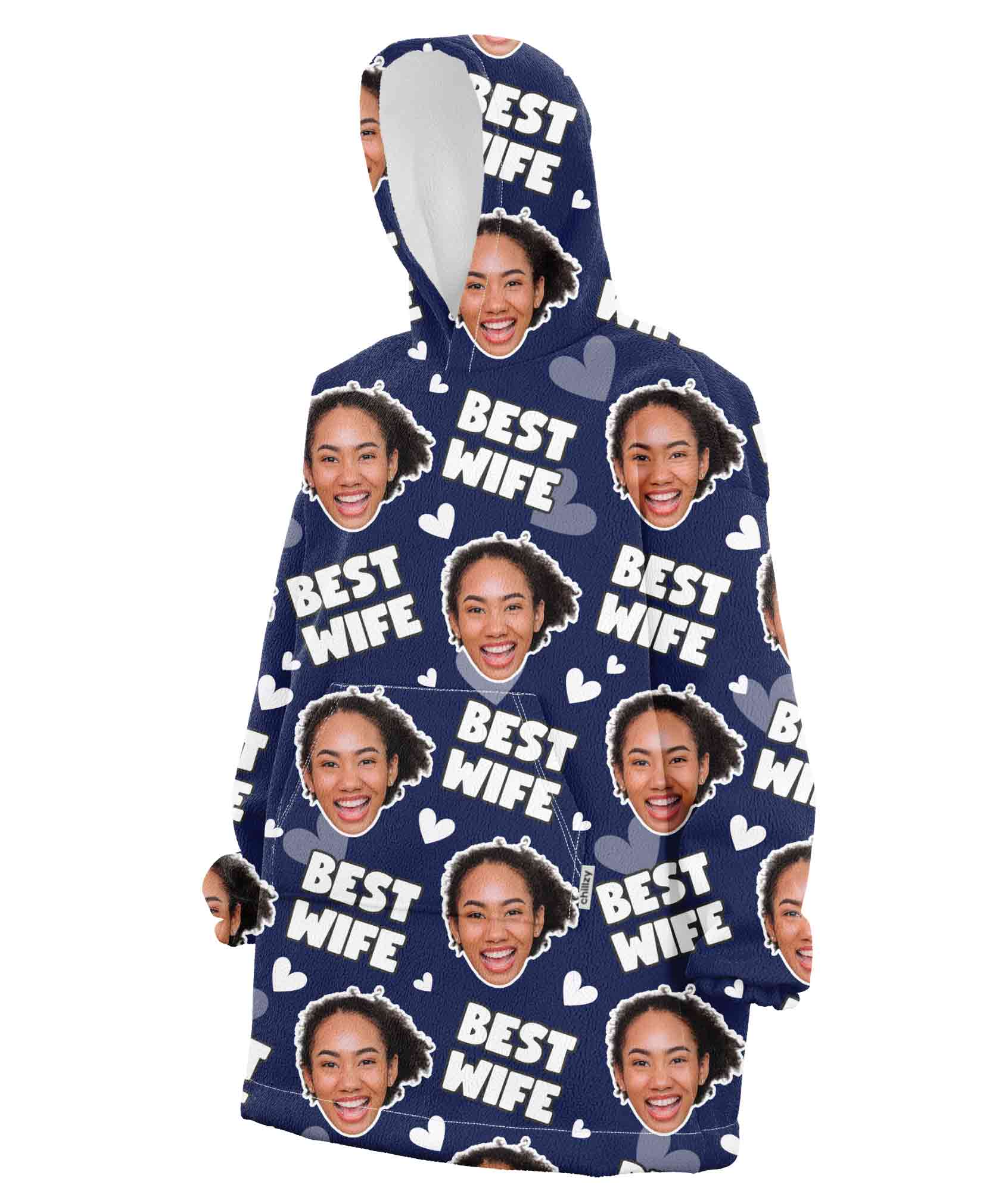 Best Wife Face Blanket Hoodie