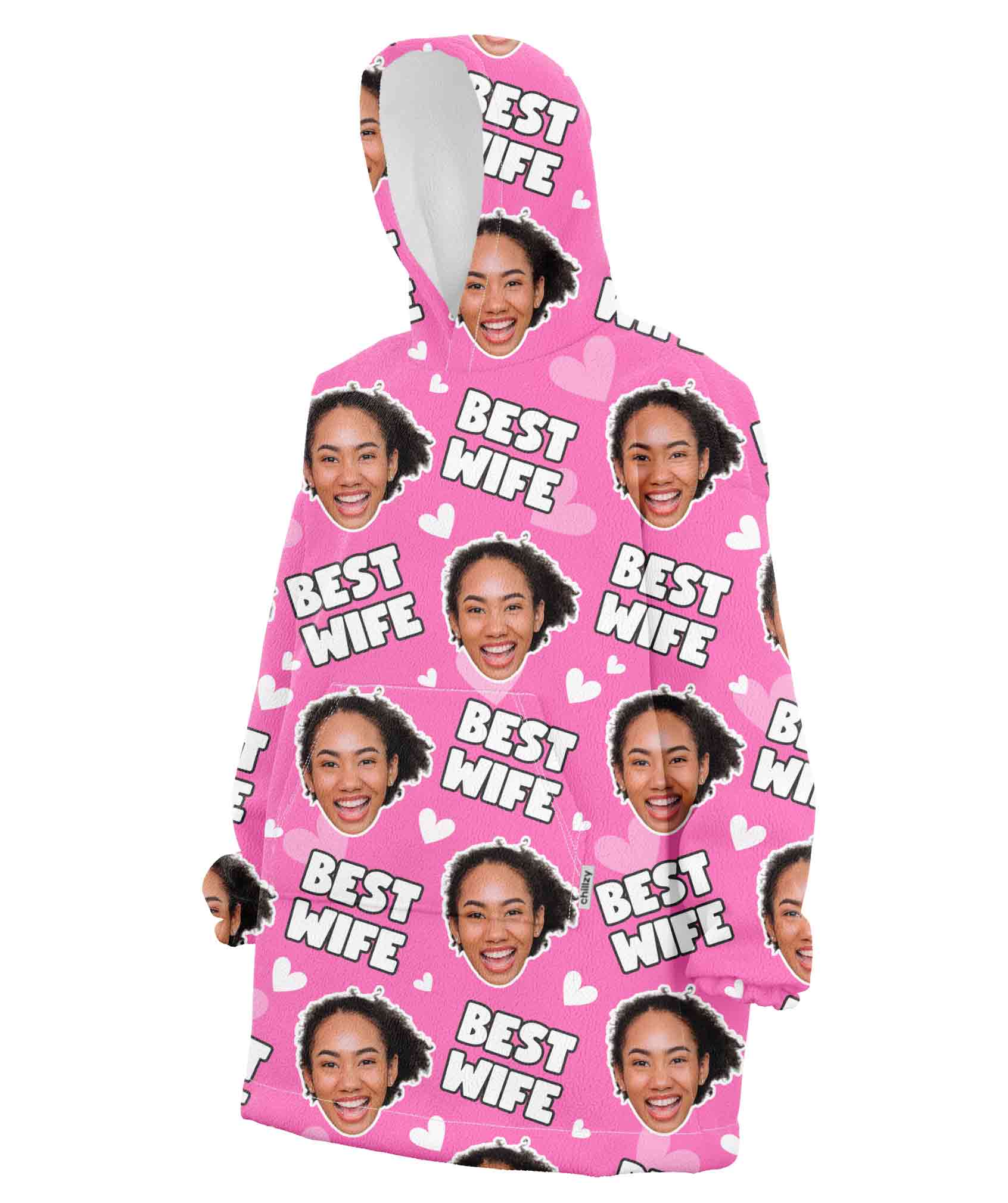 Best Wife Face Blanket Hoodie