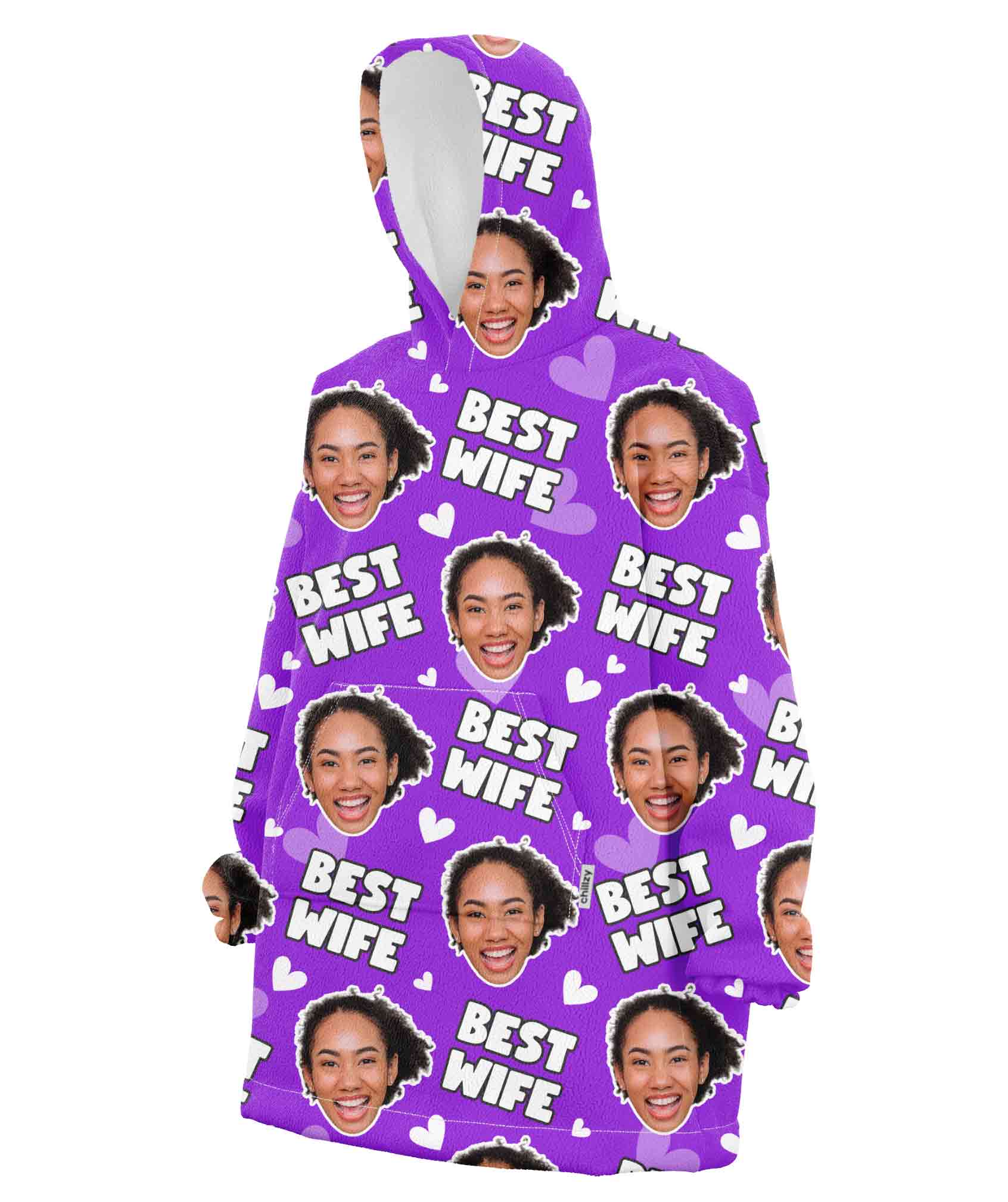 Best Wife Face Blanket Hoodie