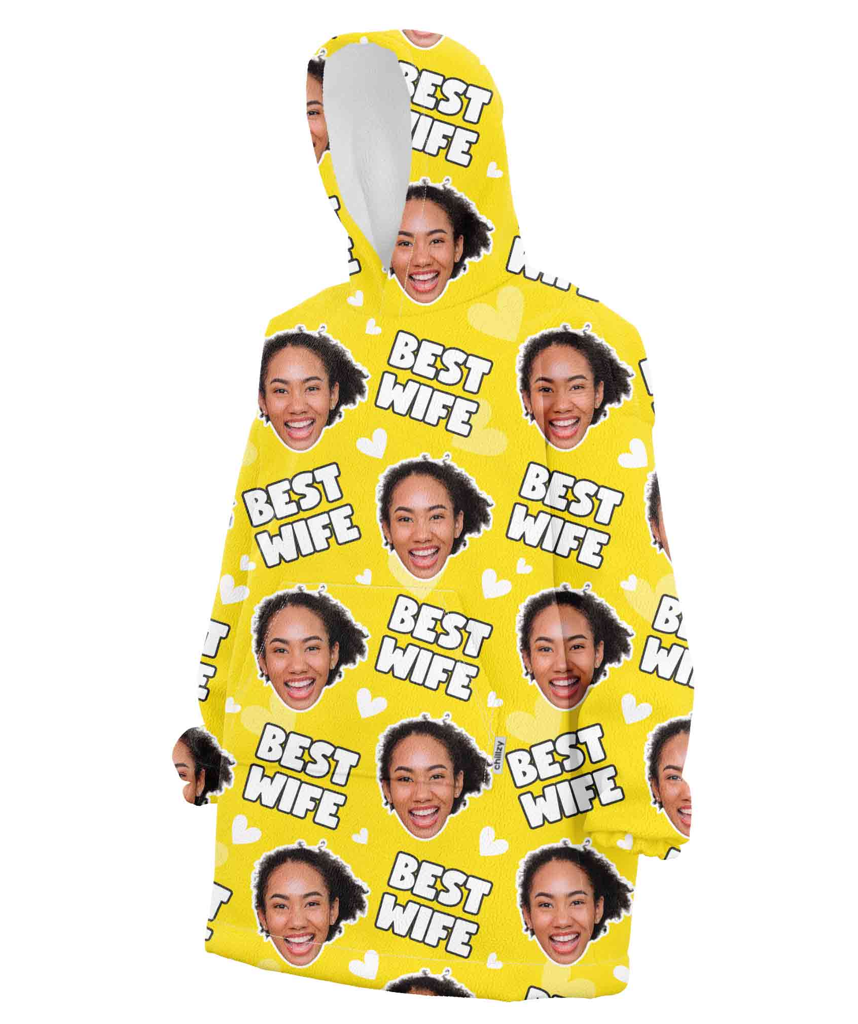 Best Wife Face Blanket Hoodie