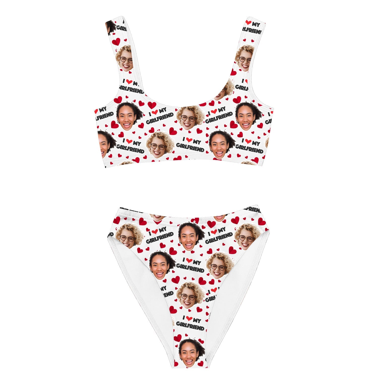 I Love My Girlfriend Custom Made Bikini Set