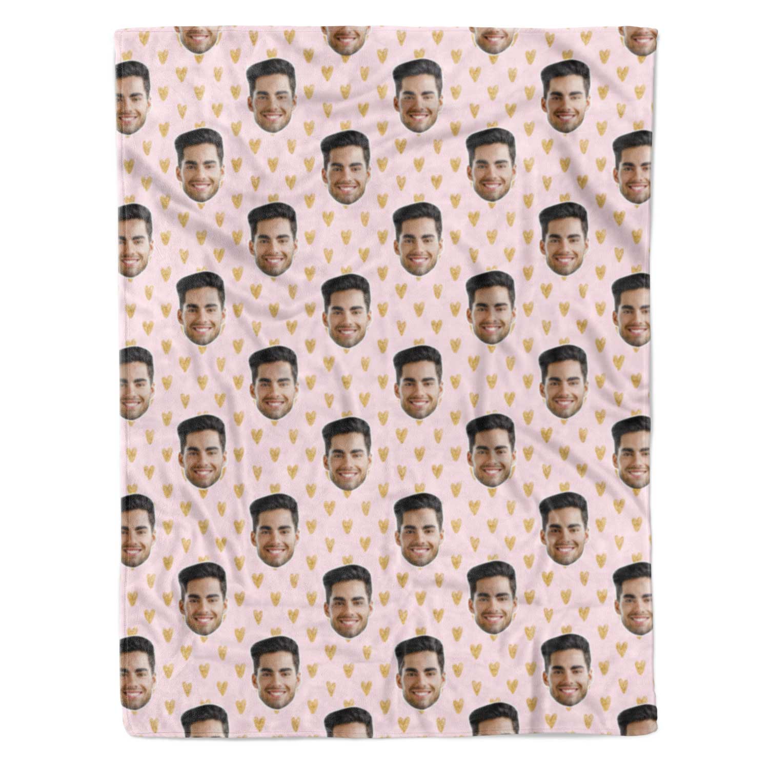 Gold Hearts Personalized Blanket