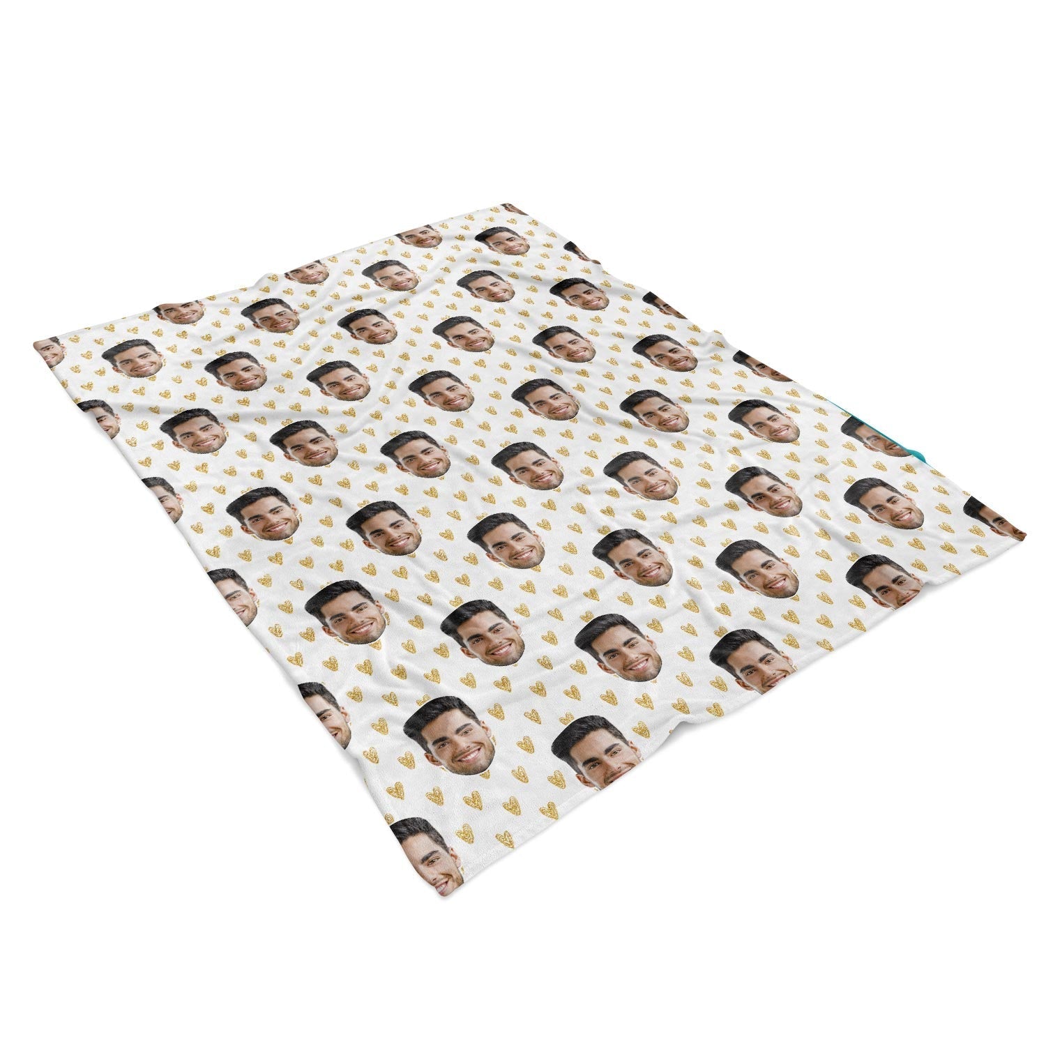 Gold Hearts Personalized Blanket