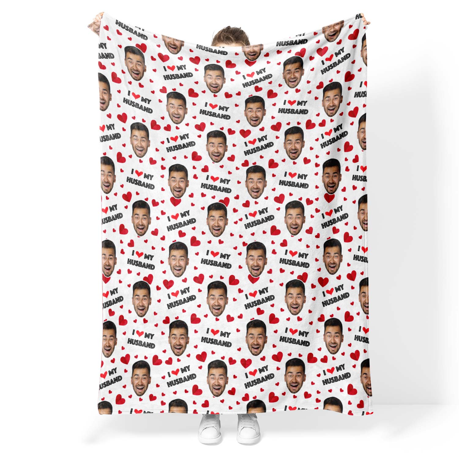 I Love My Husband Personalized Blanket