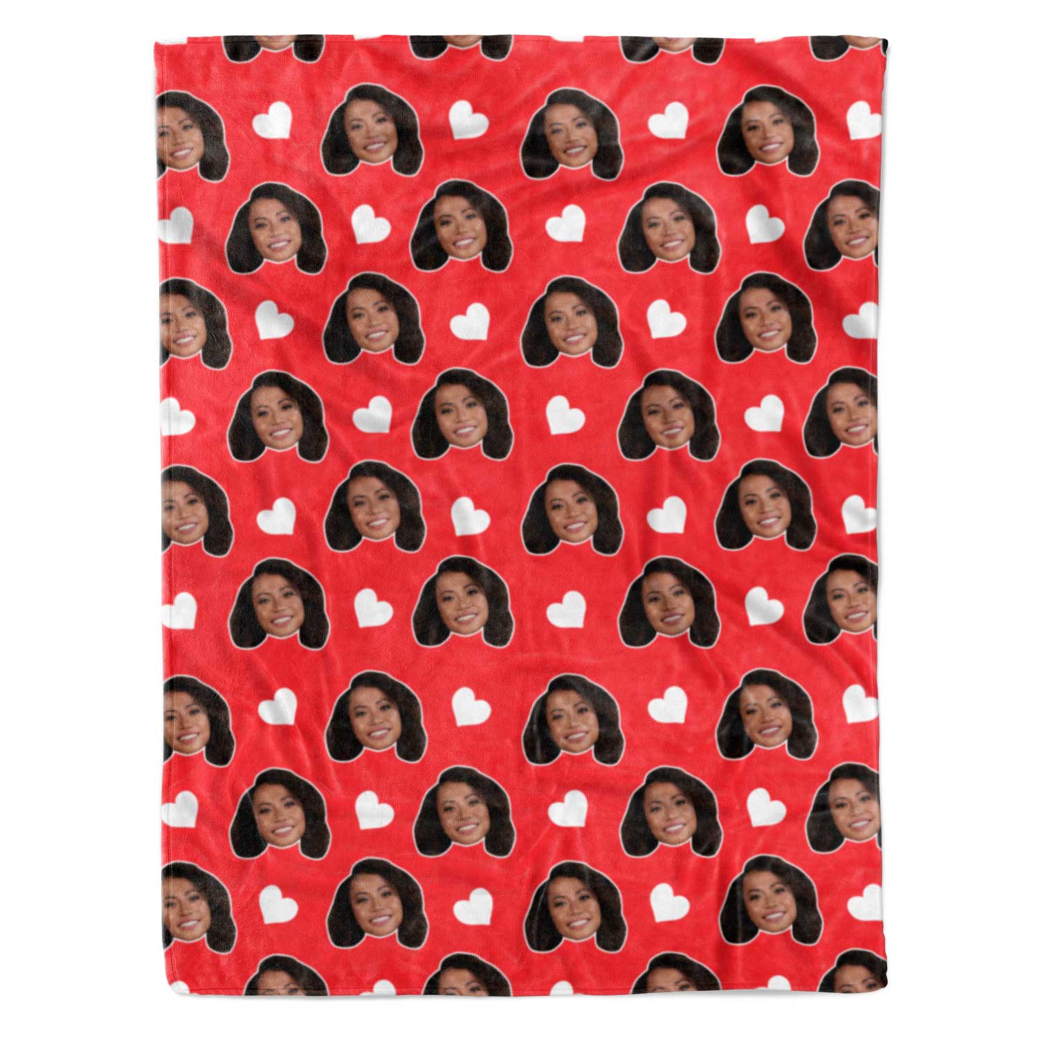 Face Hearts Personalized Blanket
