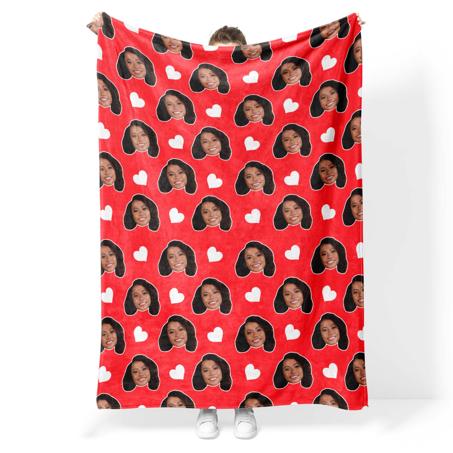 Face Hearts Personalized Blanket