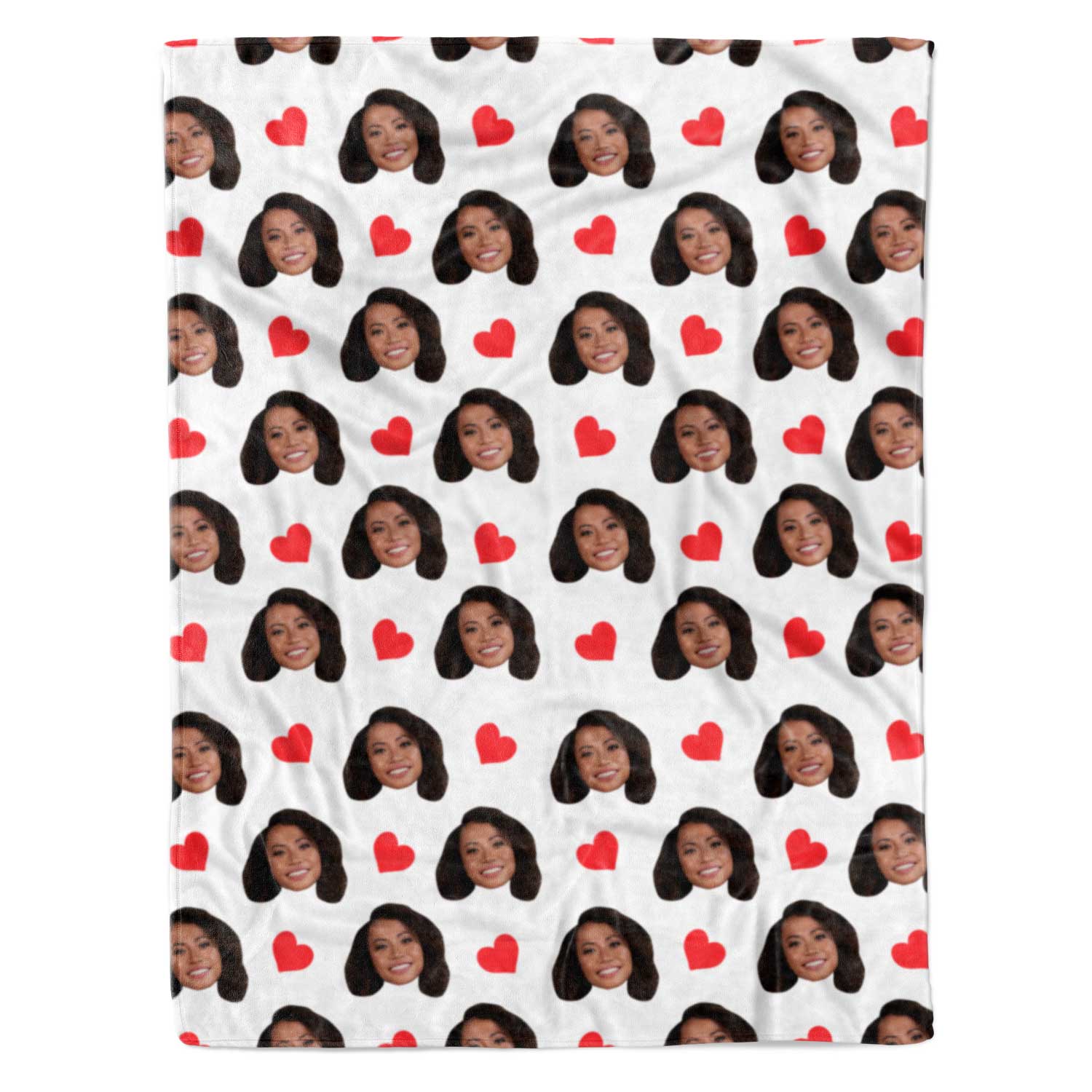 Face Hearts Personalized Blanket