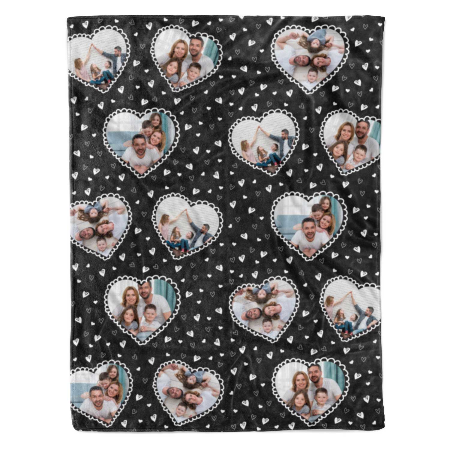Lace Heart Collage Personalized Blanket