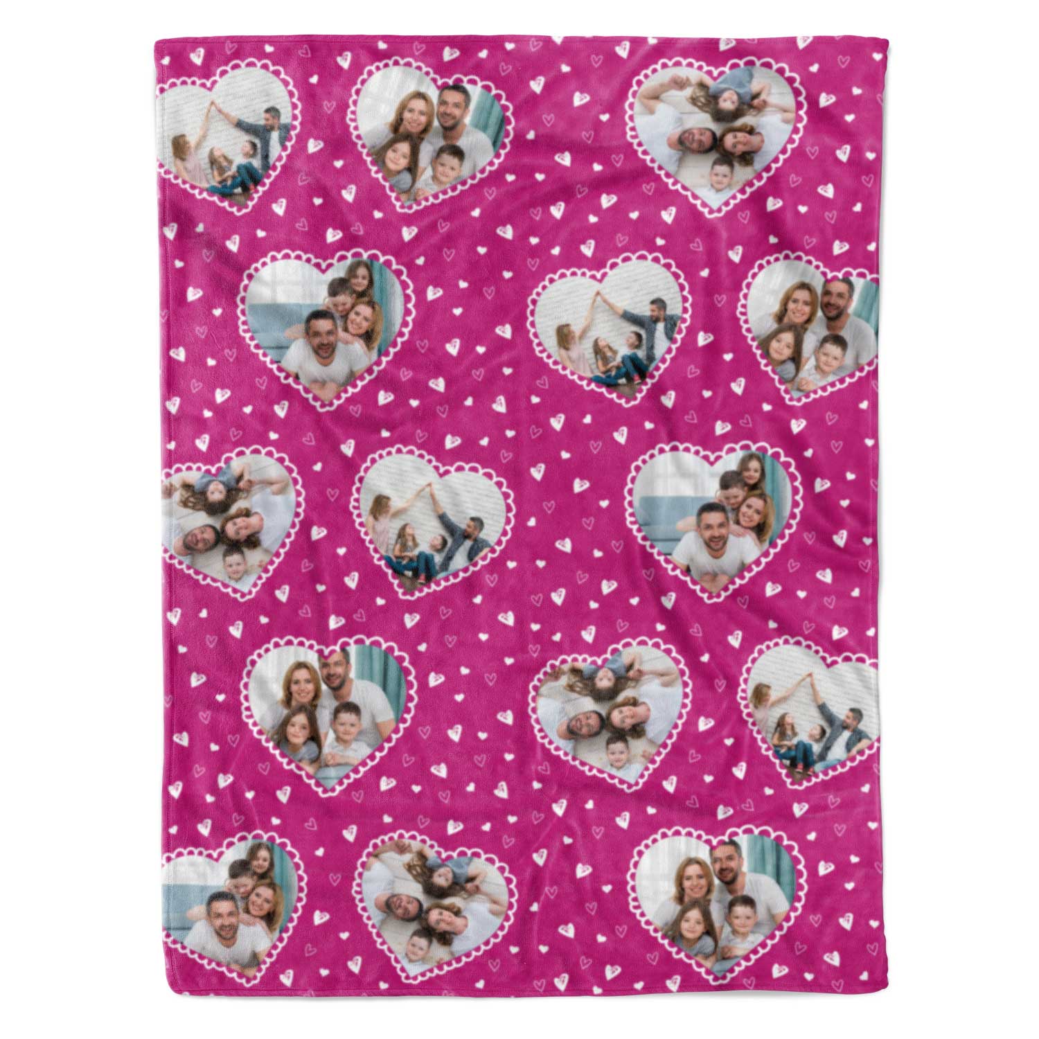 Lace Heart Collage Personalized Blanket