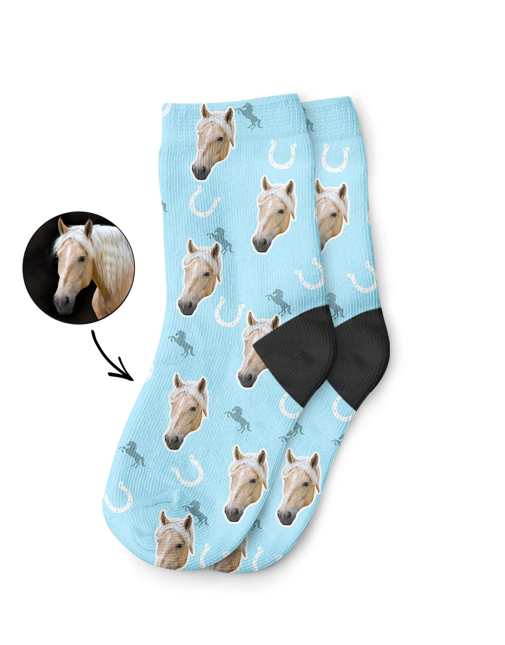 Your Horse's Photo on Kids Socks