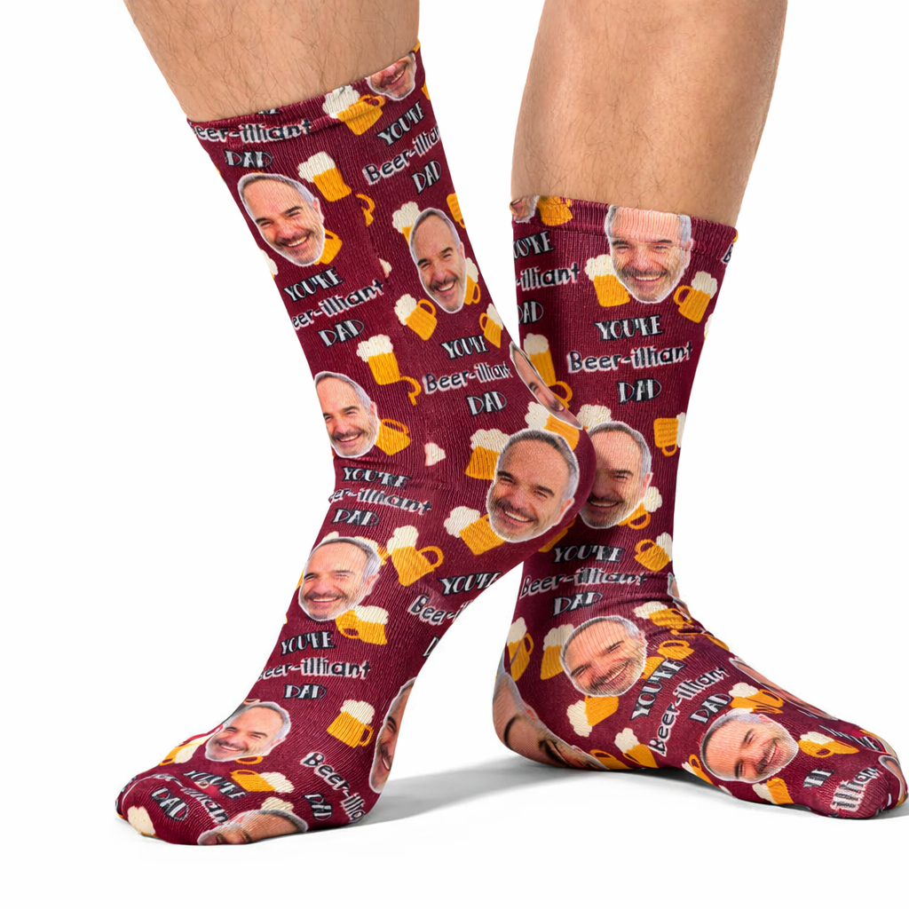 Beer-illiant Dad Custom Socks