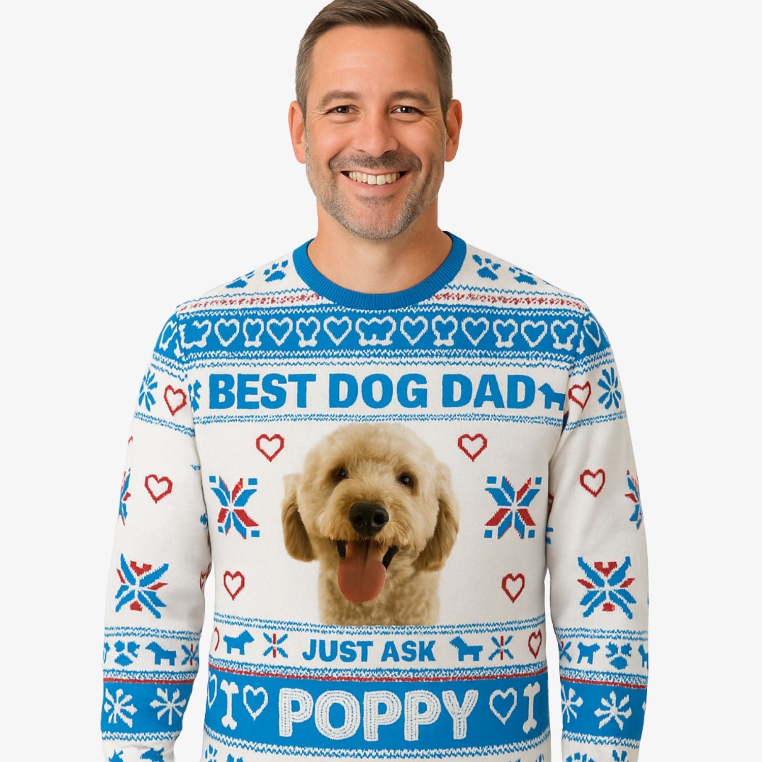 The Best Dog Dad Personalized Christmas Jumper