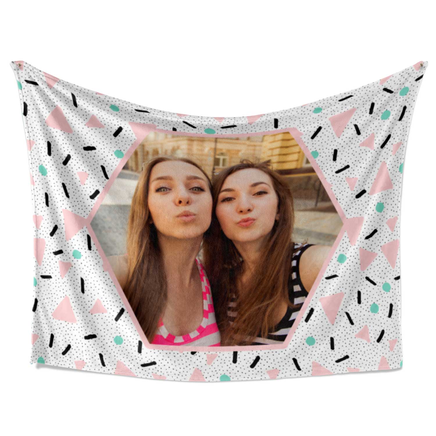 Abstract Hexagon Shaped Photo Blanket