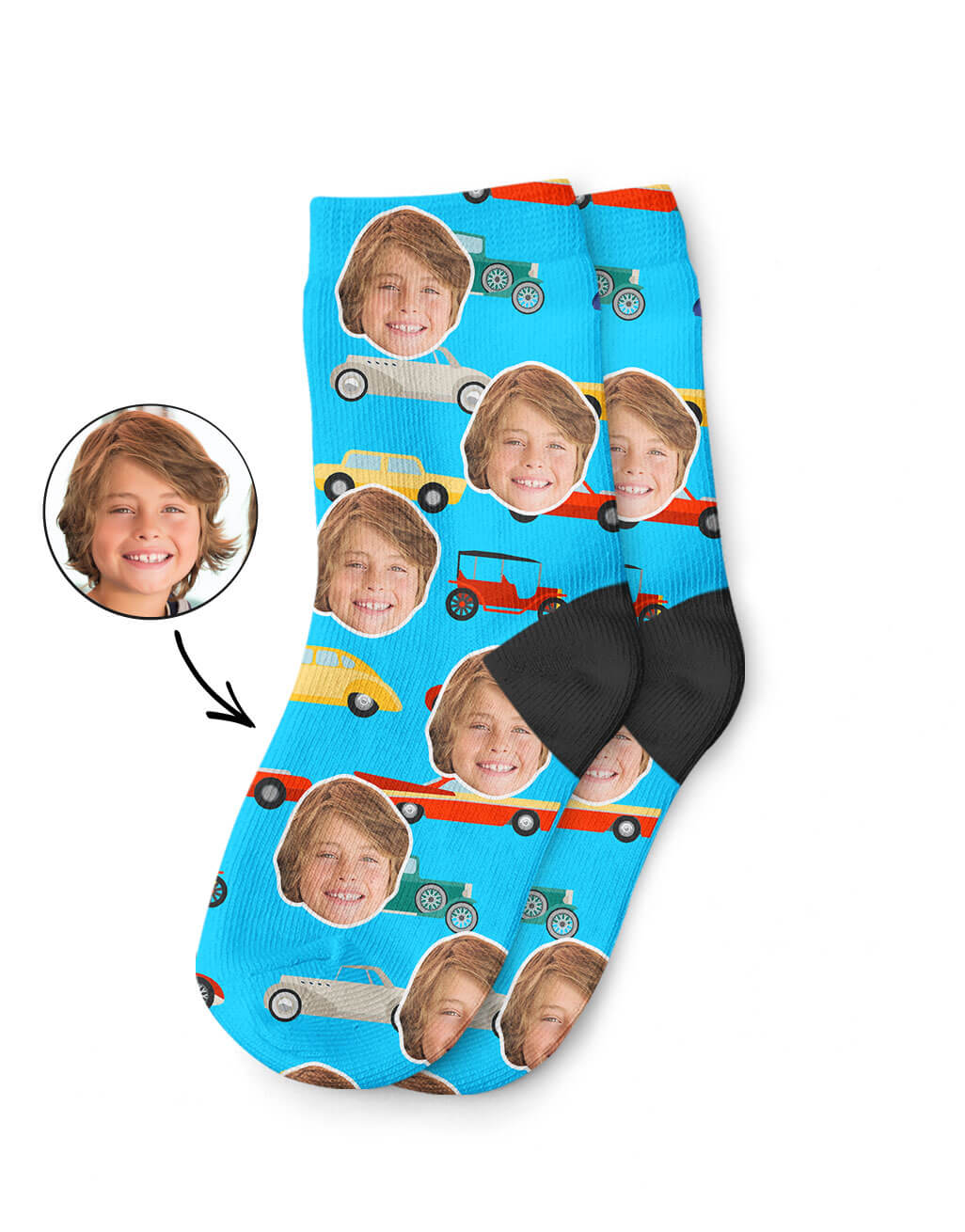 Car Face Kids Socks