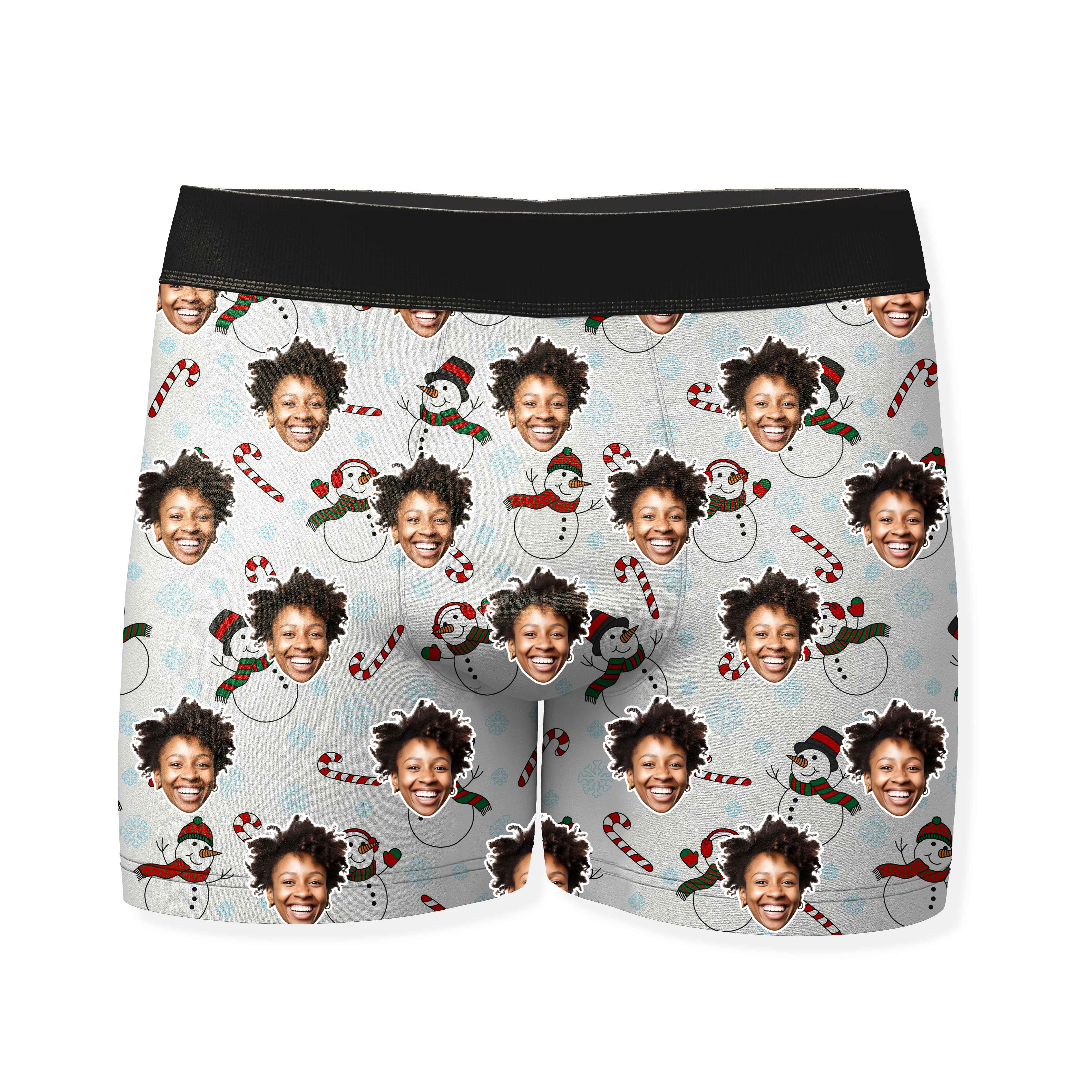 Snowman Me Custom Boxers