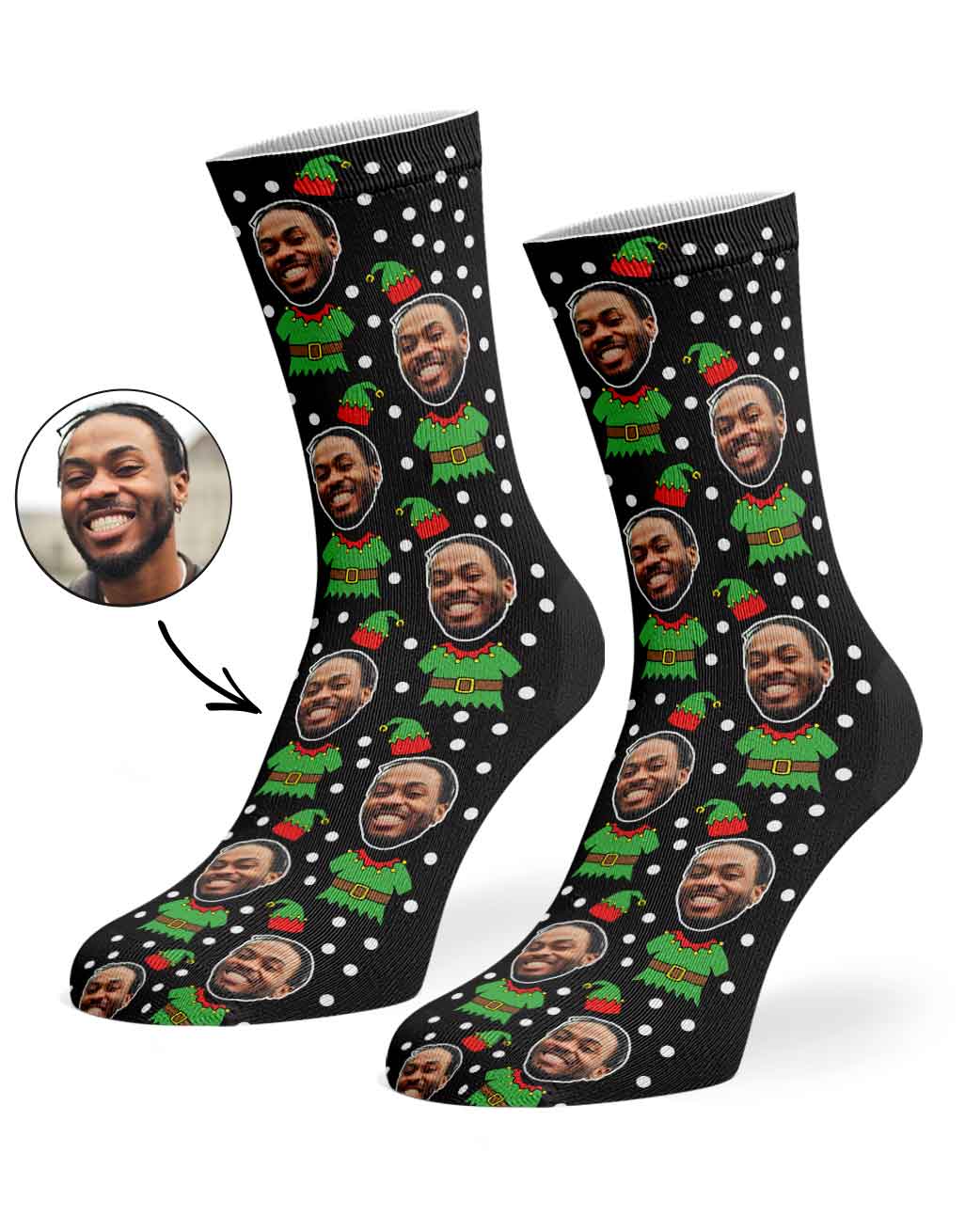 Elf Face Custom Socks