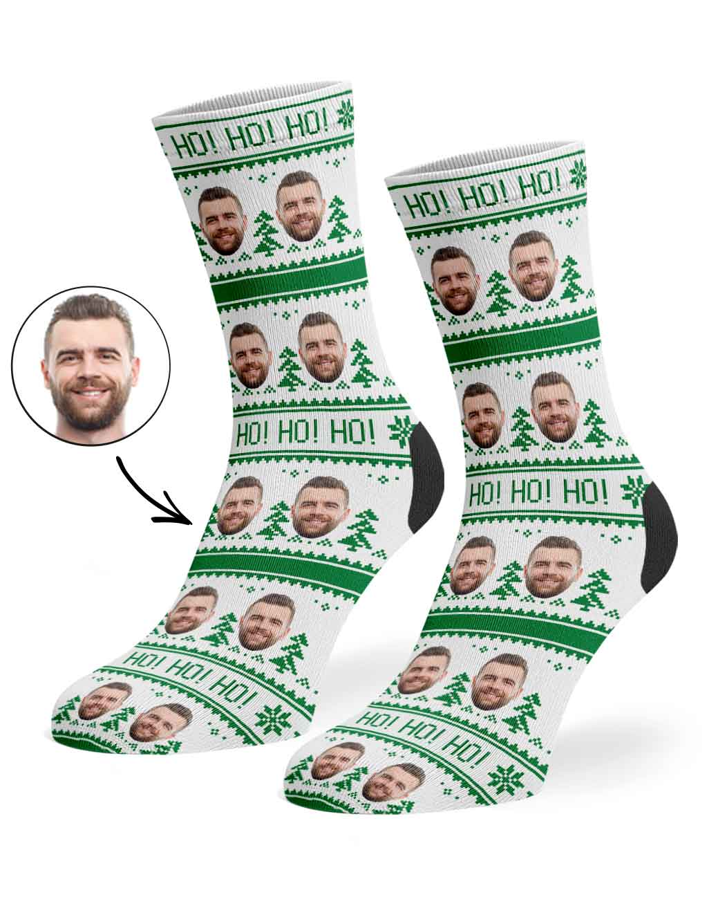 Ho Ho Ho Christmas Custom Socks