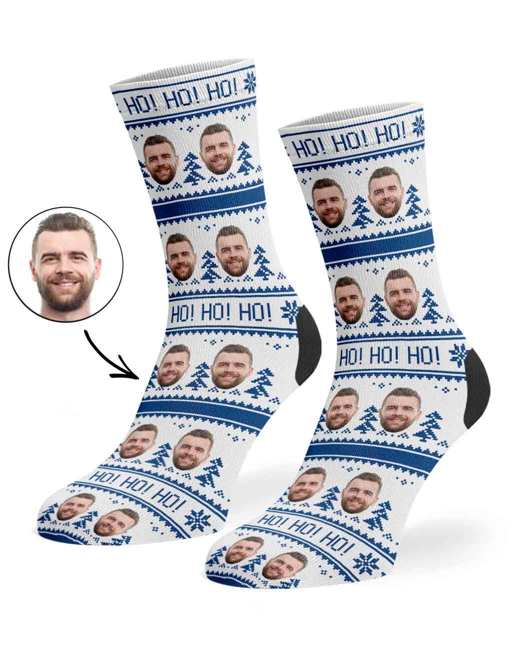 Ho Ho Ho Christmas Custom Socks