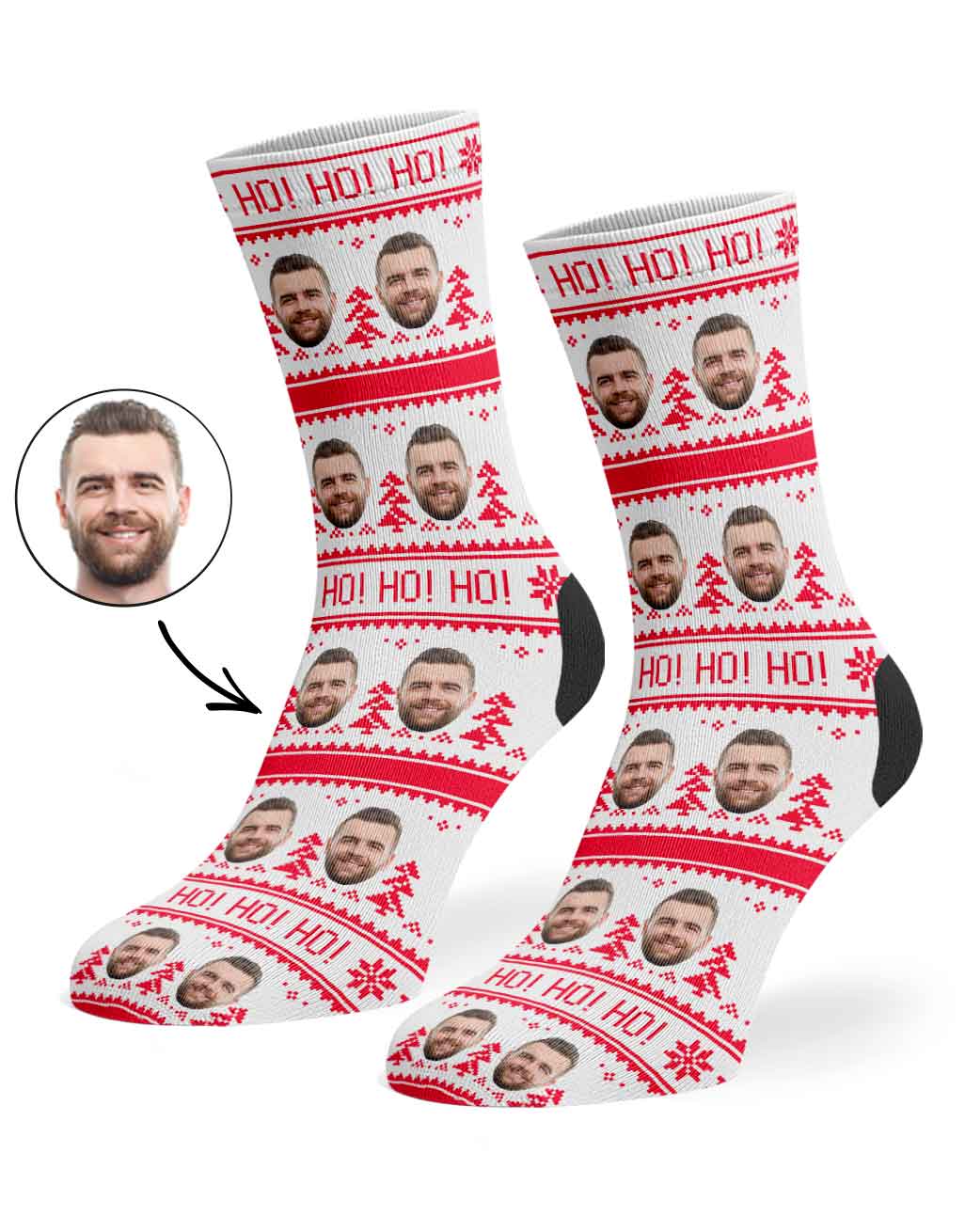 Ho Ho Ho Christmas Custom Socks