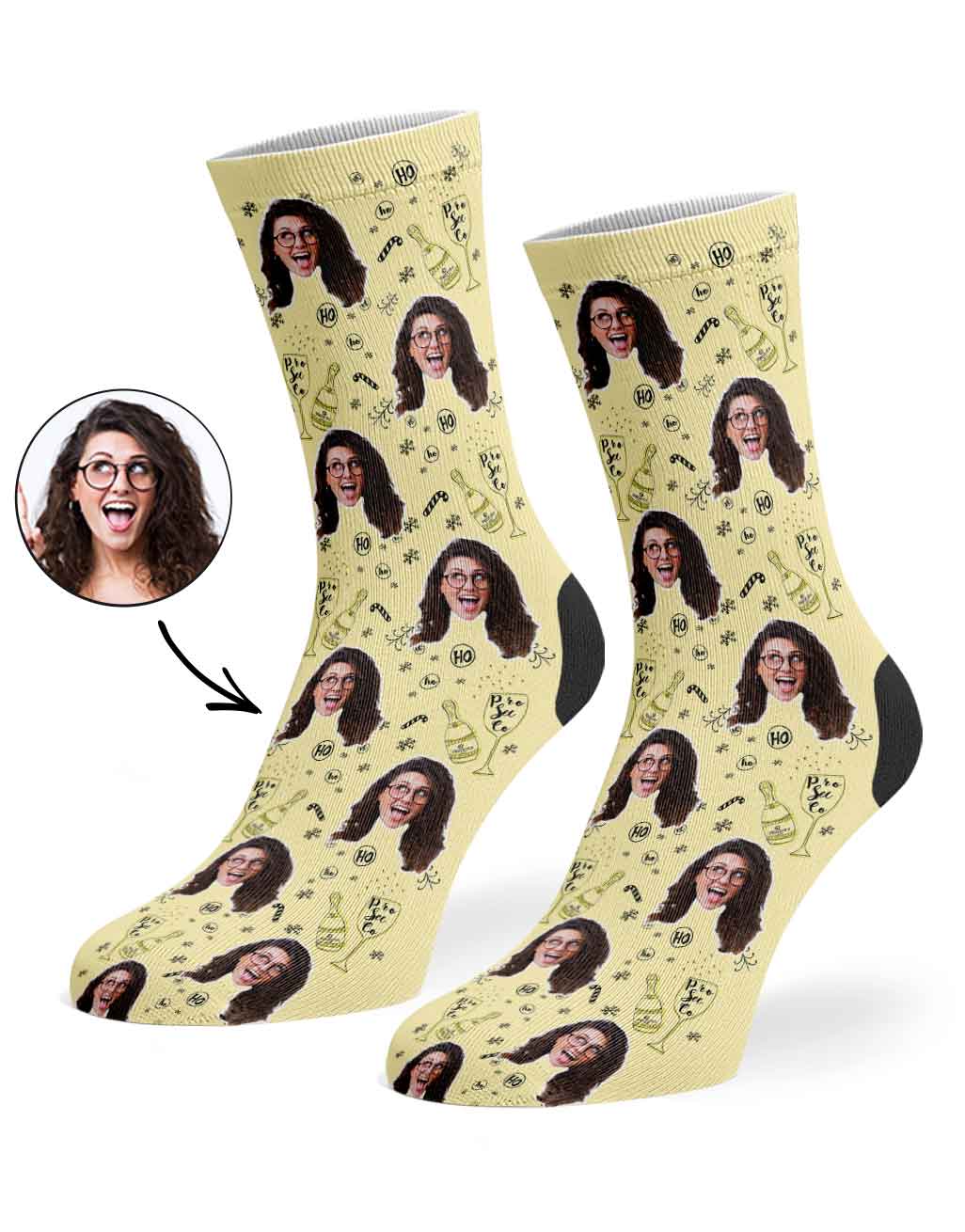 Prosecco-ho-ho-ho Custom Socks
