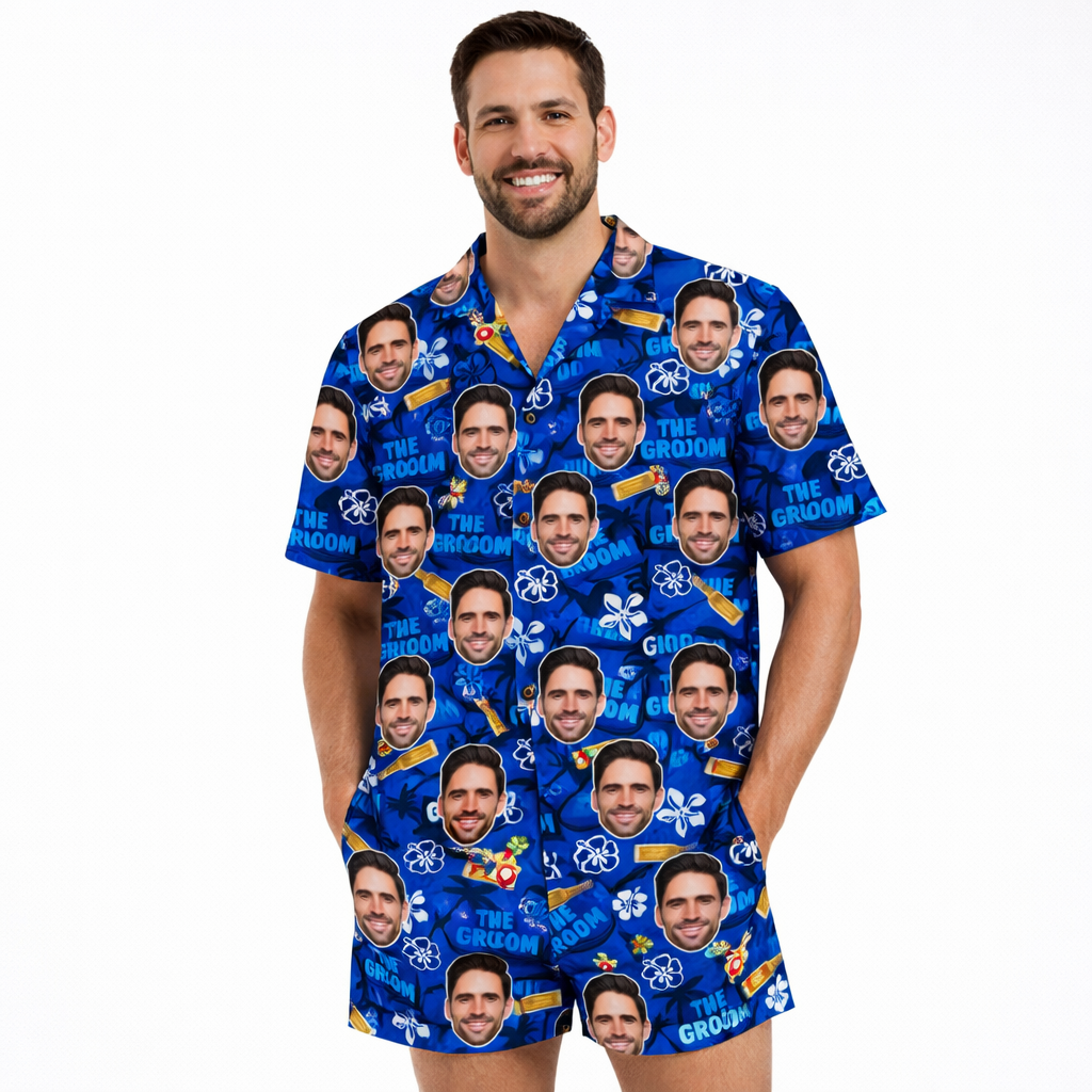 The Groom Personalized Hawaiian Shirt Shorts Set