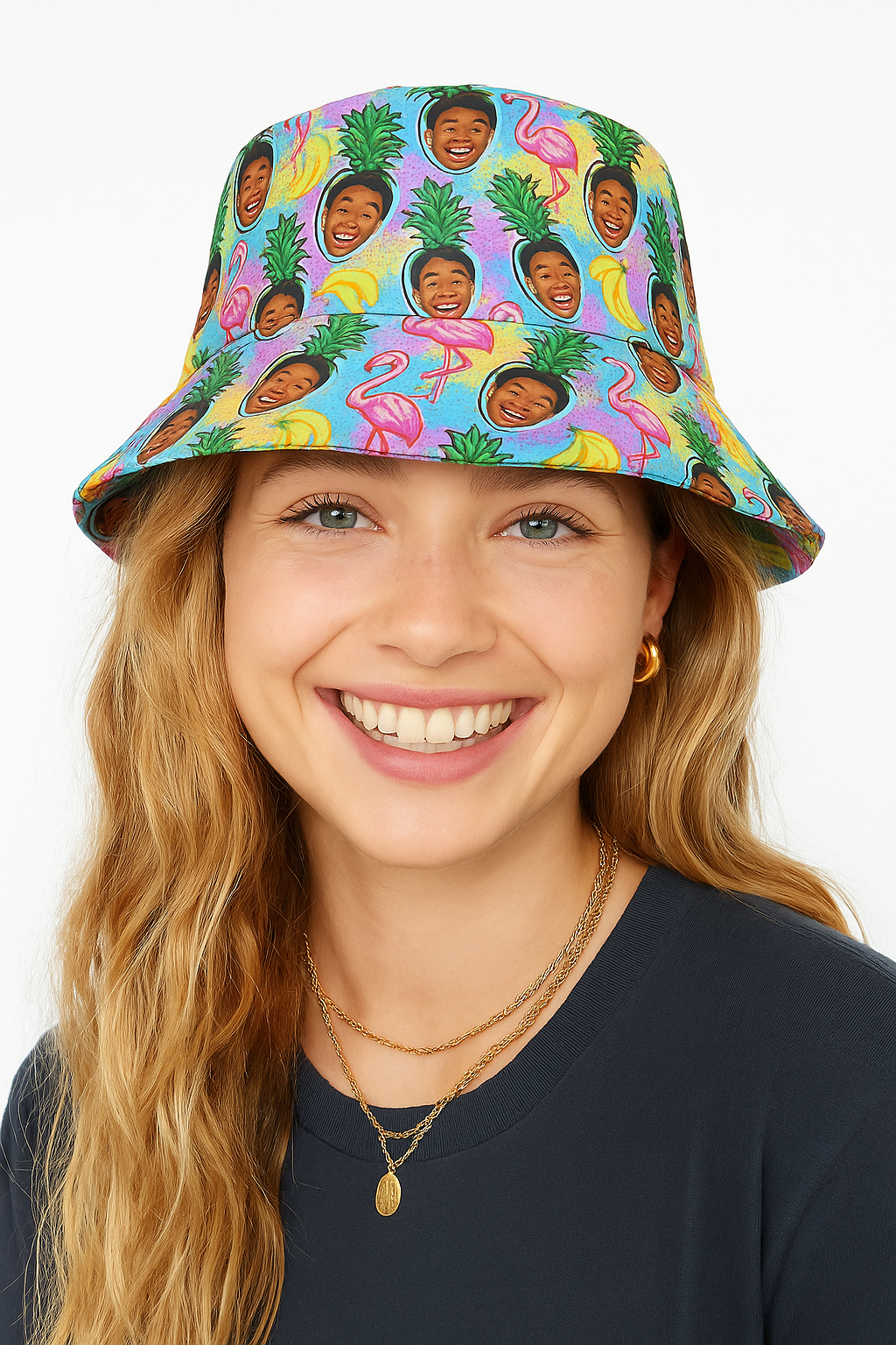 Pineapple Face Custom Bucket Hat