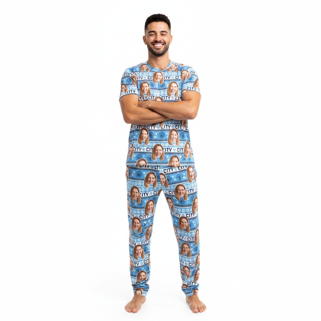 Christmas Man City Men's Custom Pajamas - Pants Set