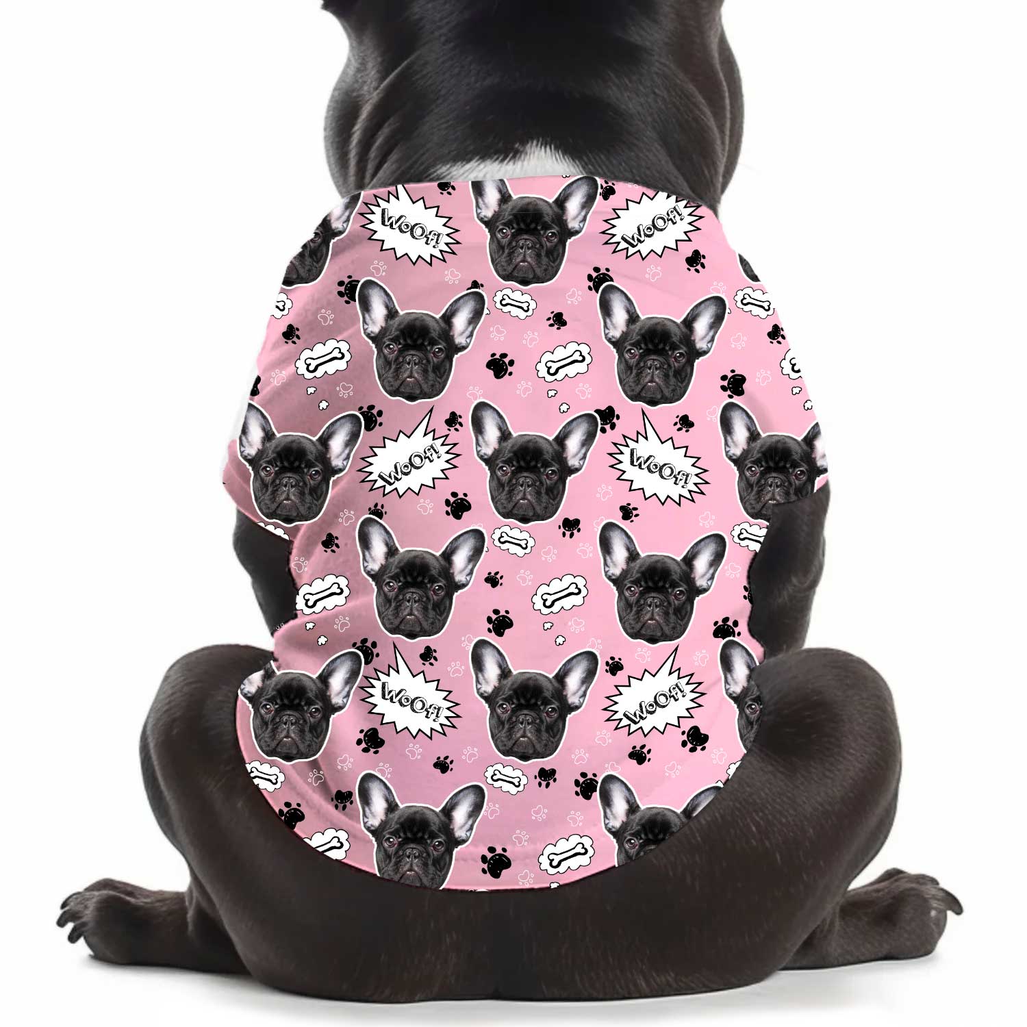 Woof Puppy Print Personalized Dog T Shirt
