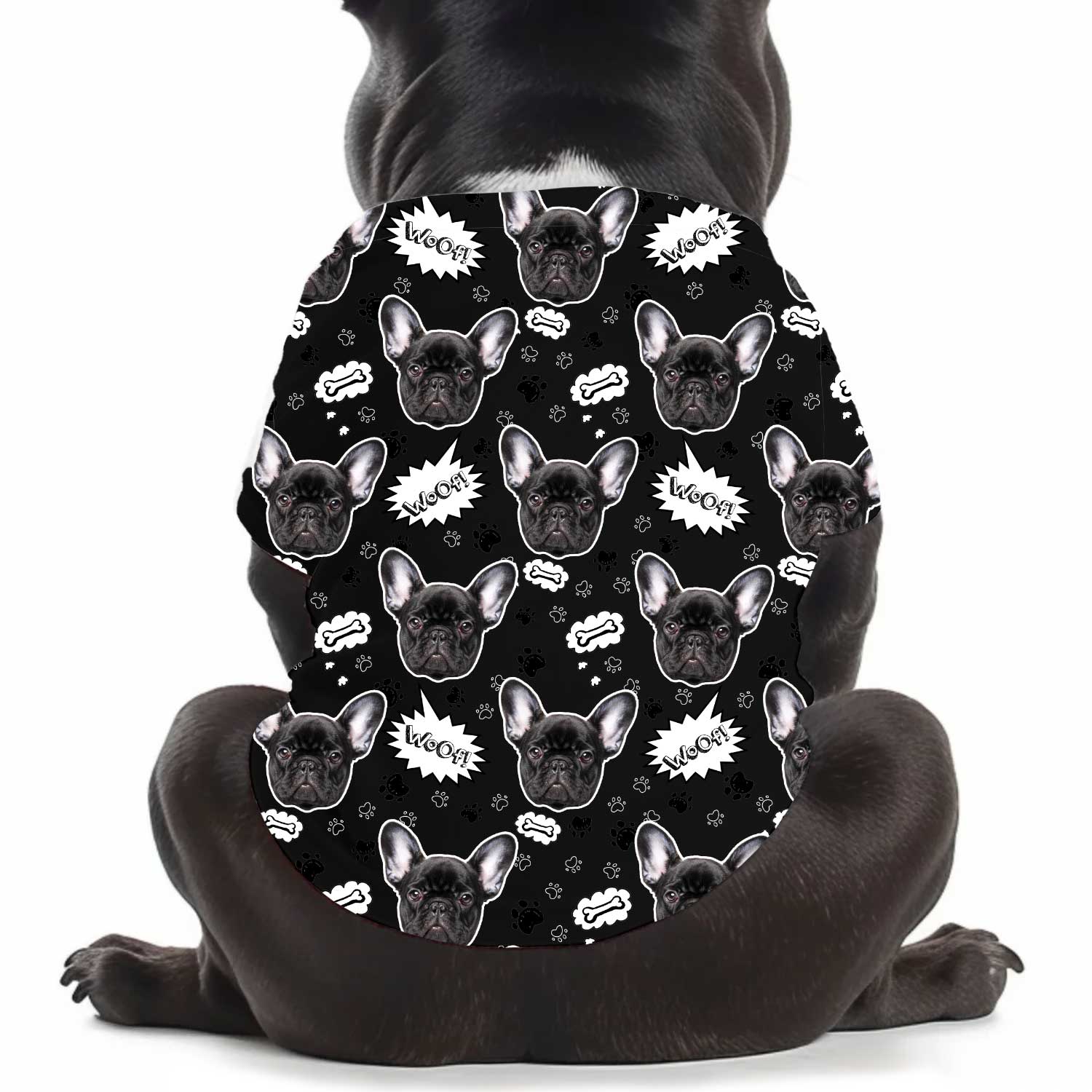 Woof Puppy Print Personalized Dog T Shirt