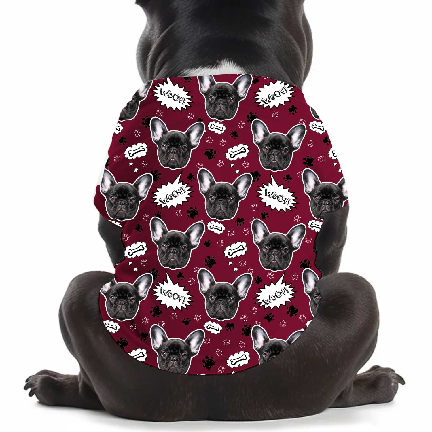 Woof Puppy Print Personalized Dog T Shirt