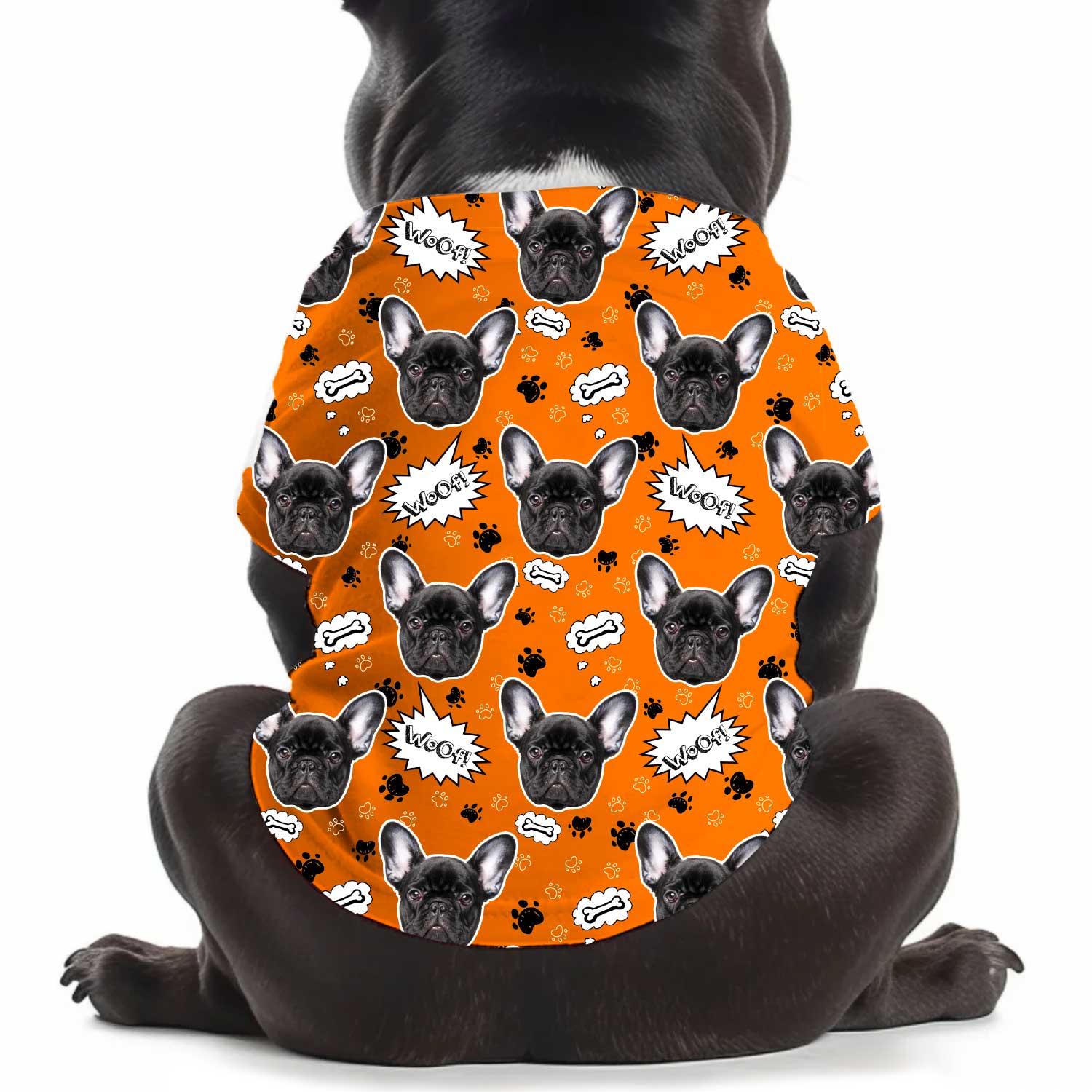 Woof Puppy Print Personalized Dog T Shirt