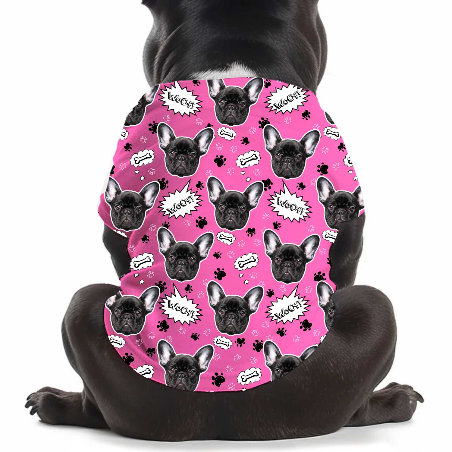 Woof Puppy Print Personalized Dog T Shirt