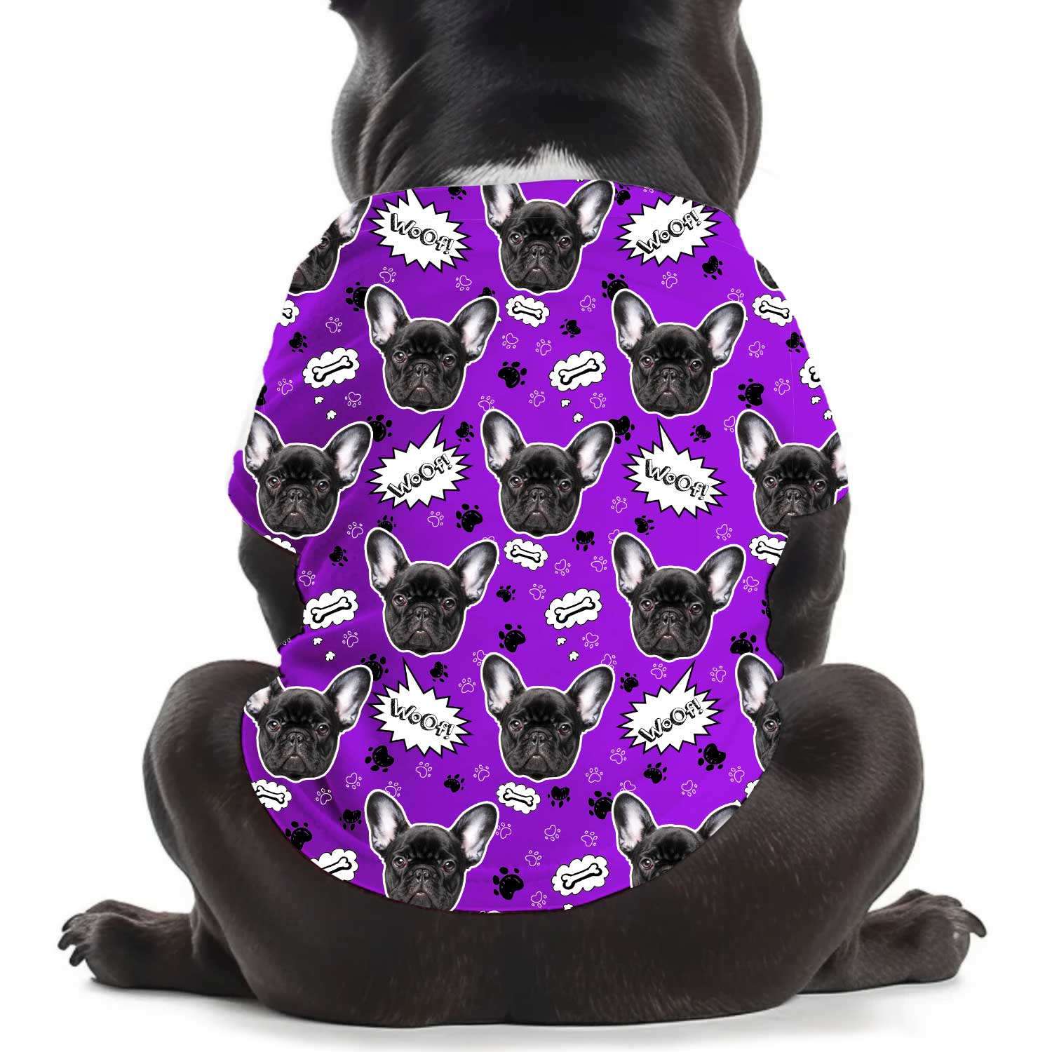 Woof Puppy Print Personalized Dog T Shirt