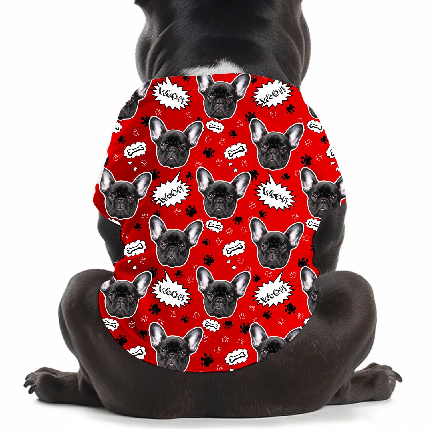 Woof Puppy Print Personalized Dog T Shirt