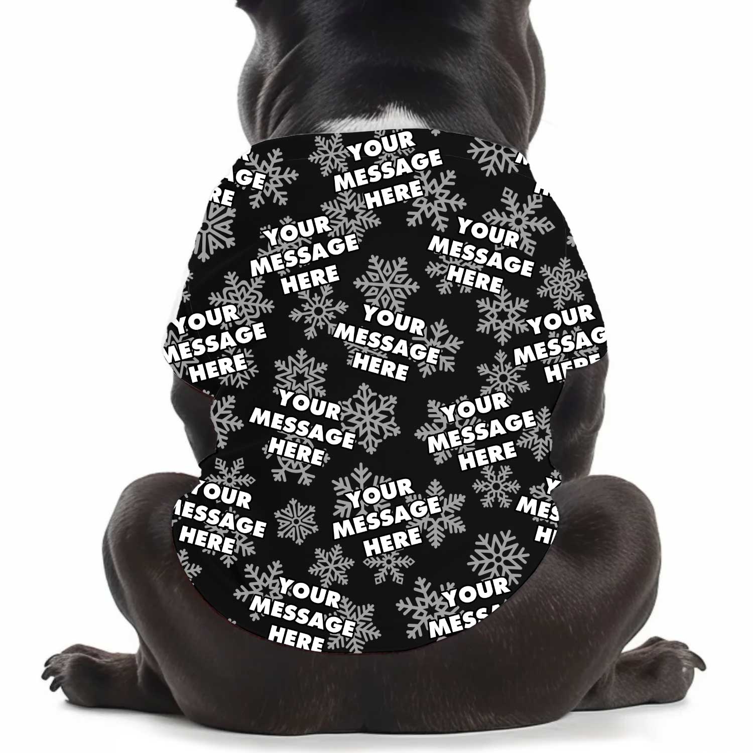 Custom Message Christmas Snowflake Personalized Dog T Shirt