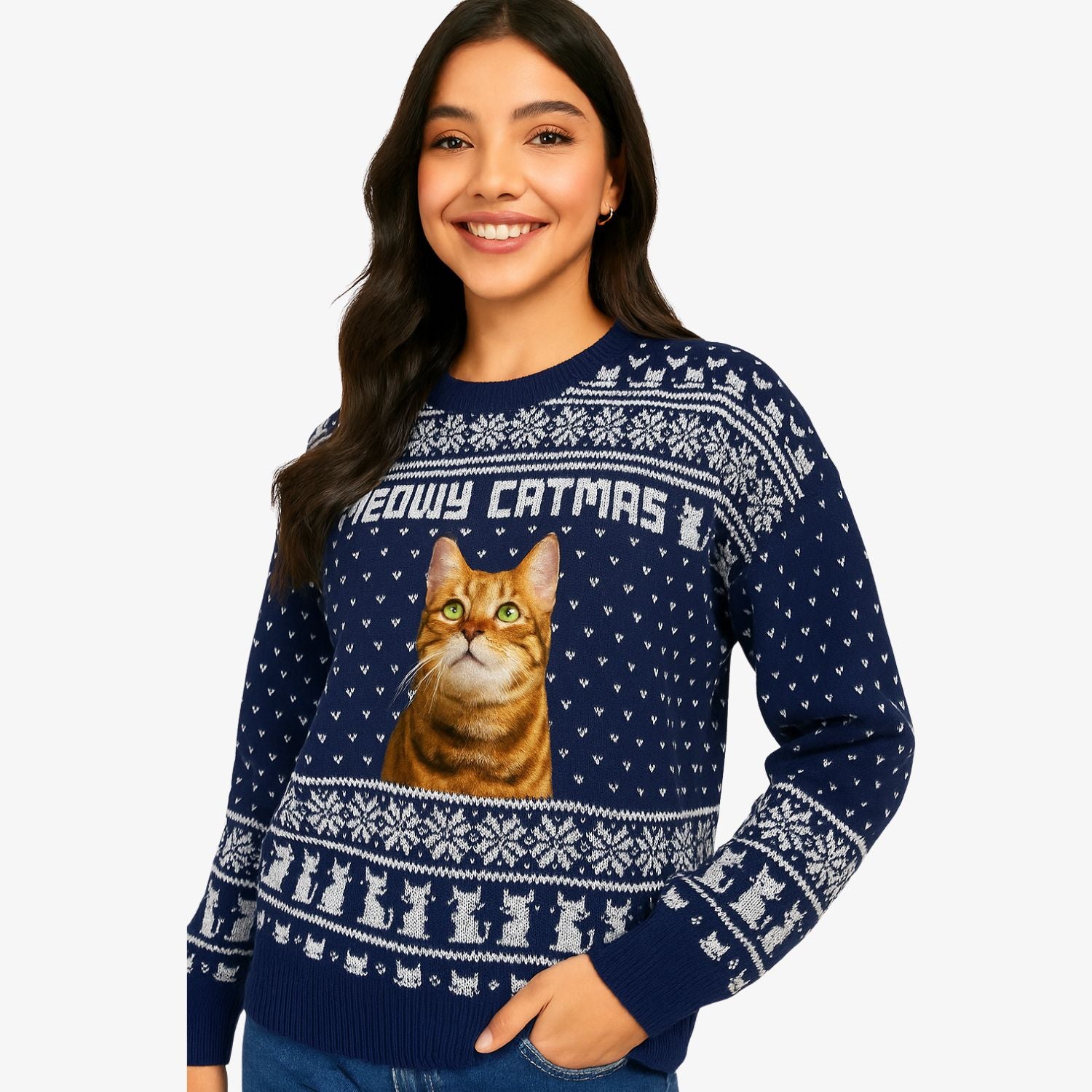Meowy Catmas Funny Xmas Jumper