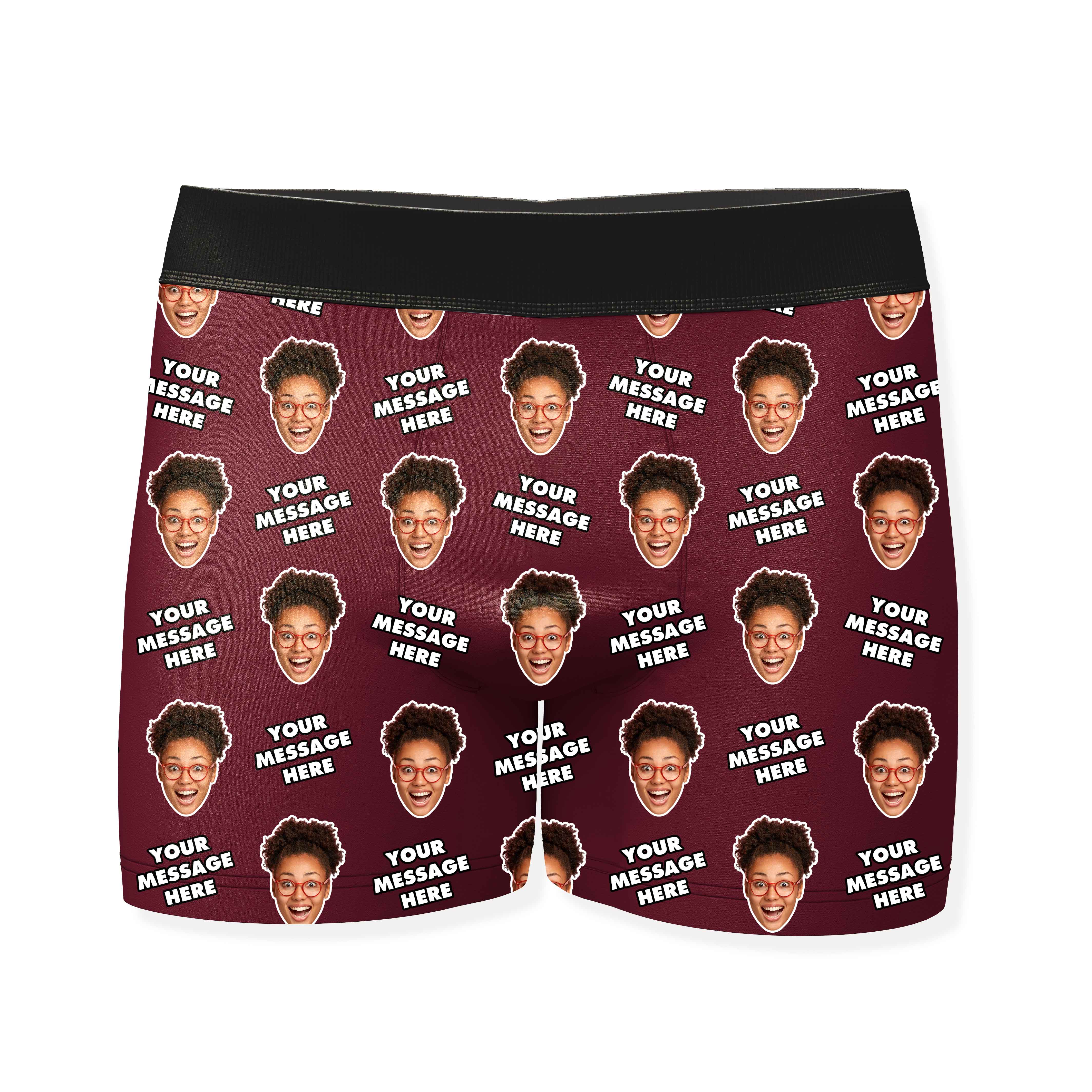Your Personalized Message and Face Boxers