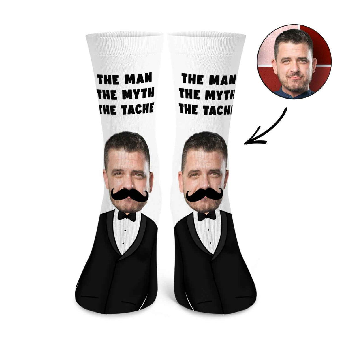 Moustache Me Custom Socks