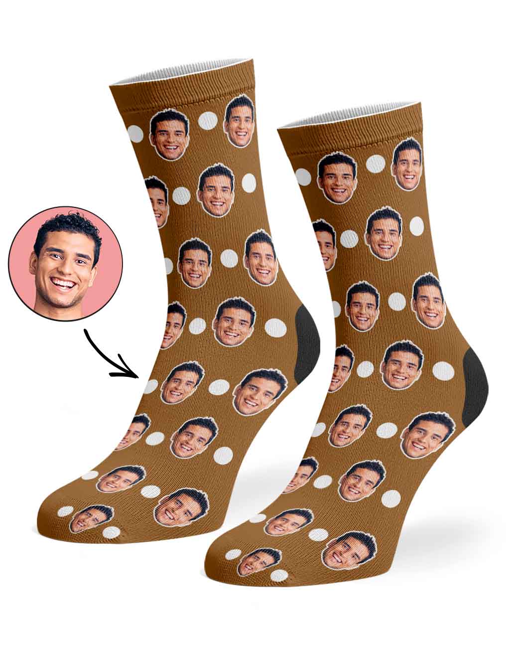 Polka Face Custom Socks