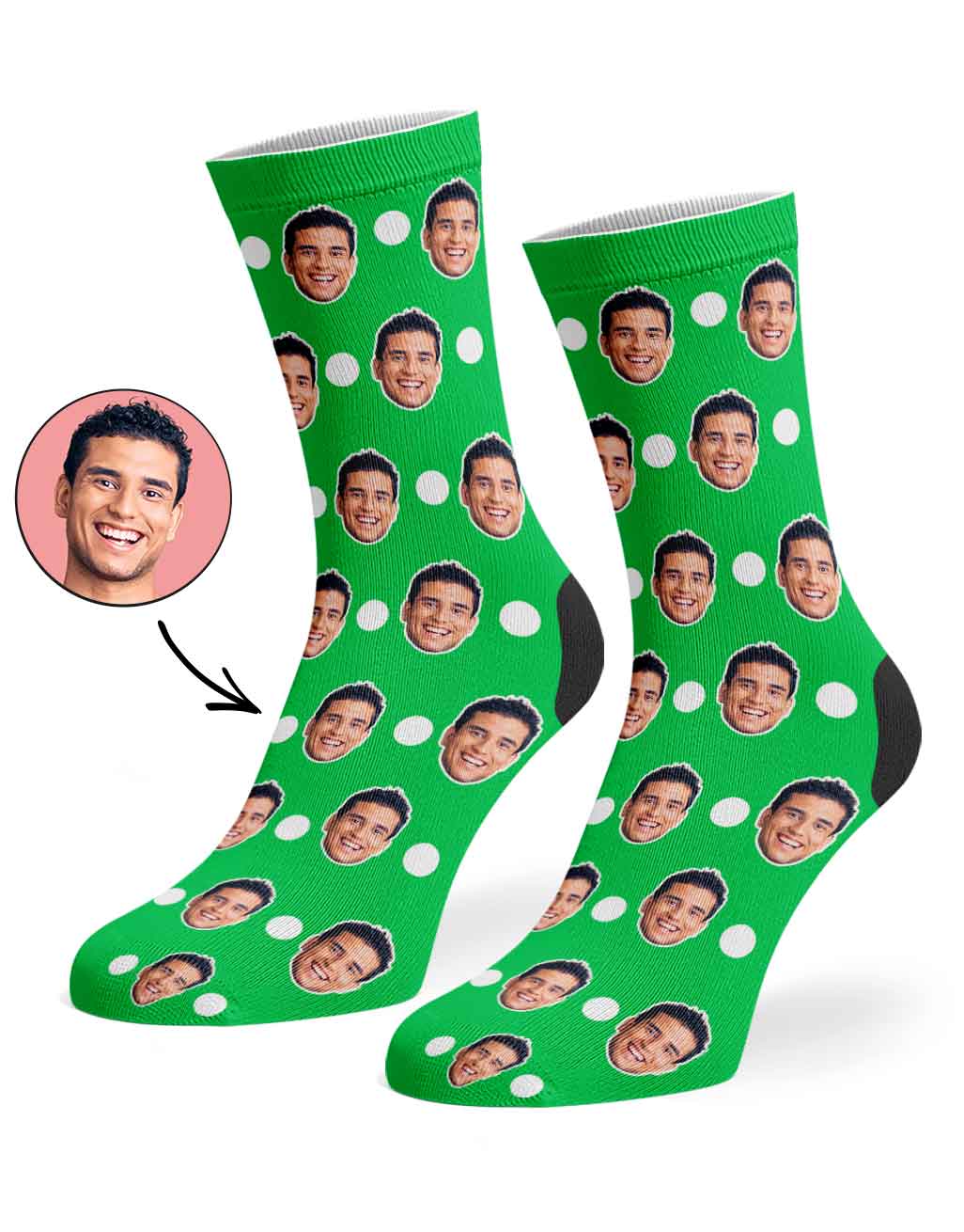 Polka Face Custom Socks