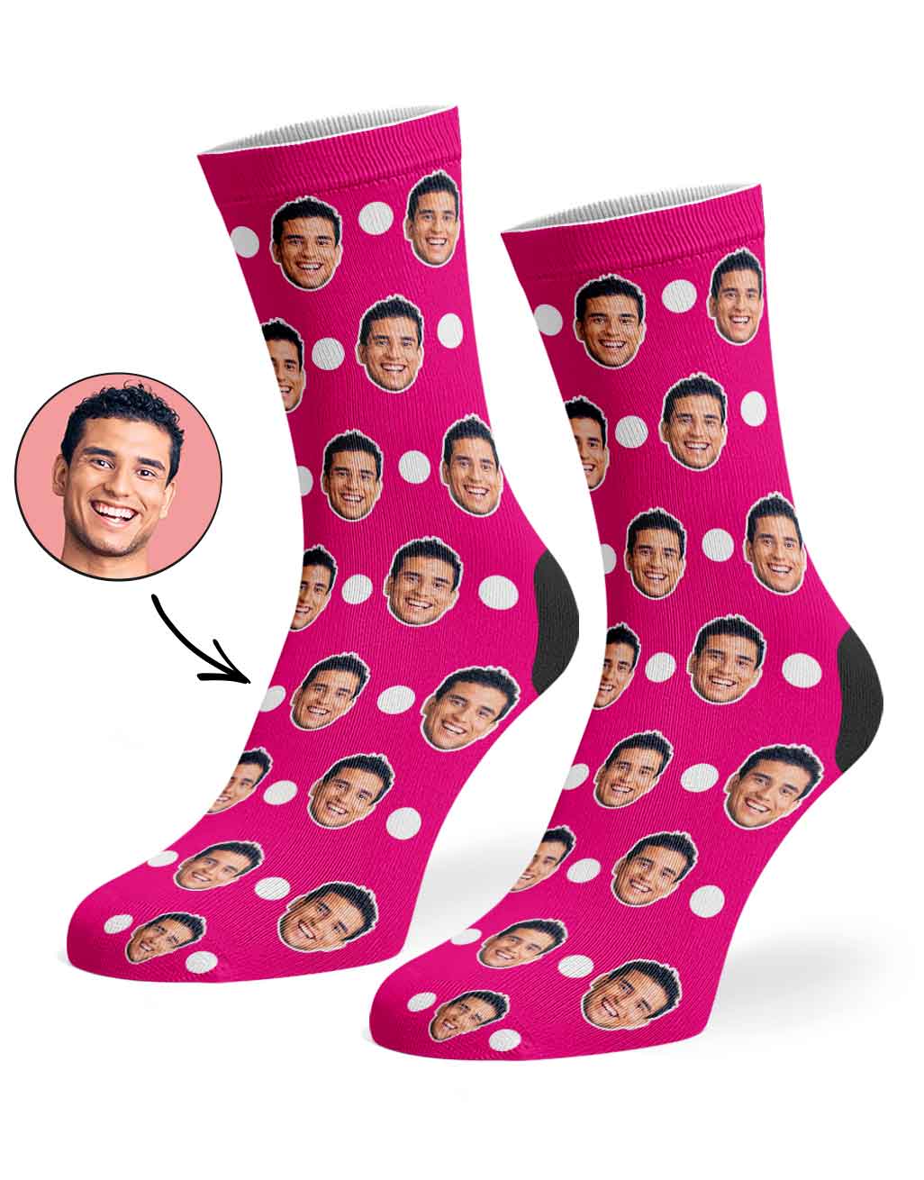 Polka Face Custom Socks