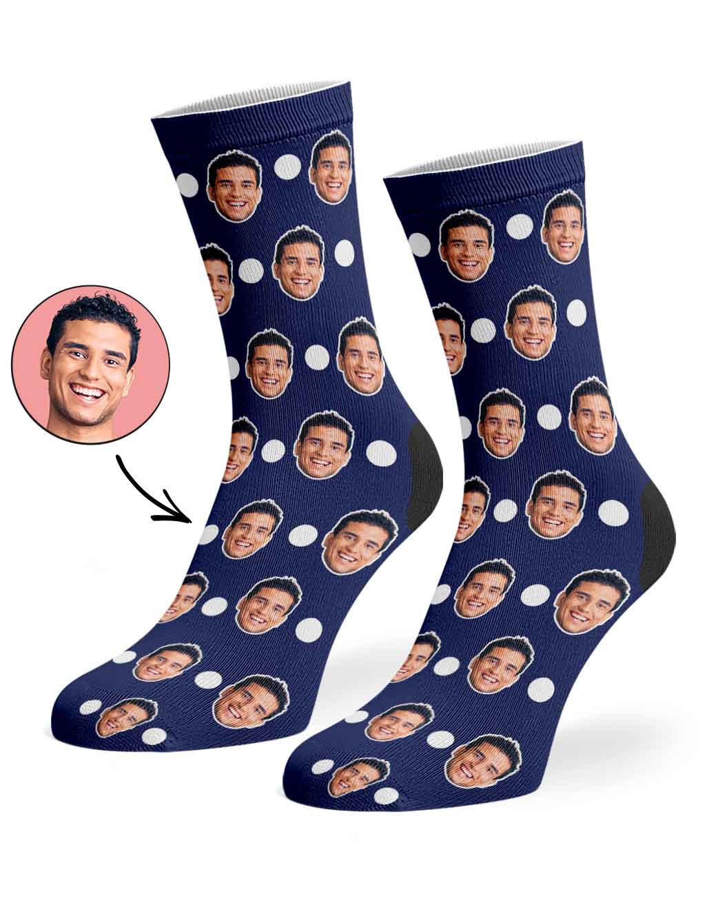 Polka Face Custom Socks