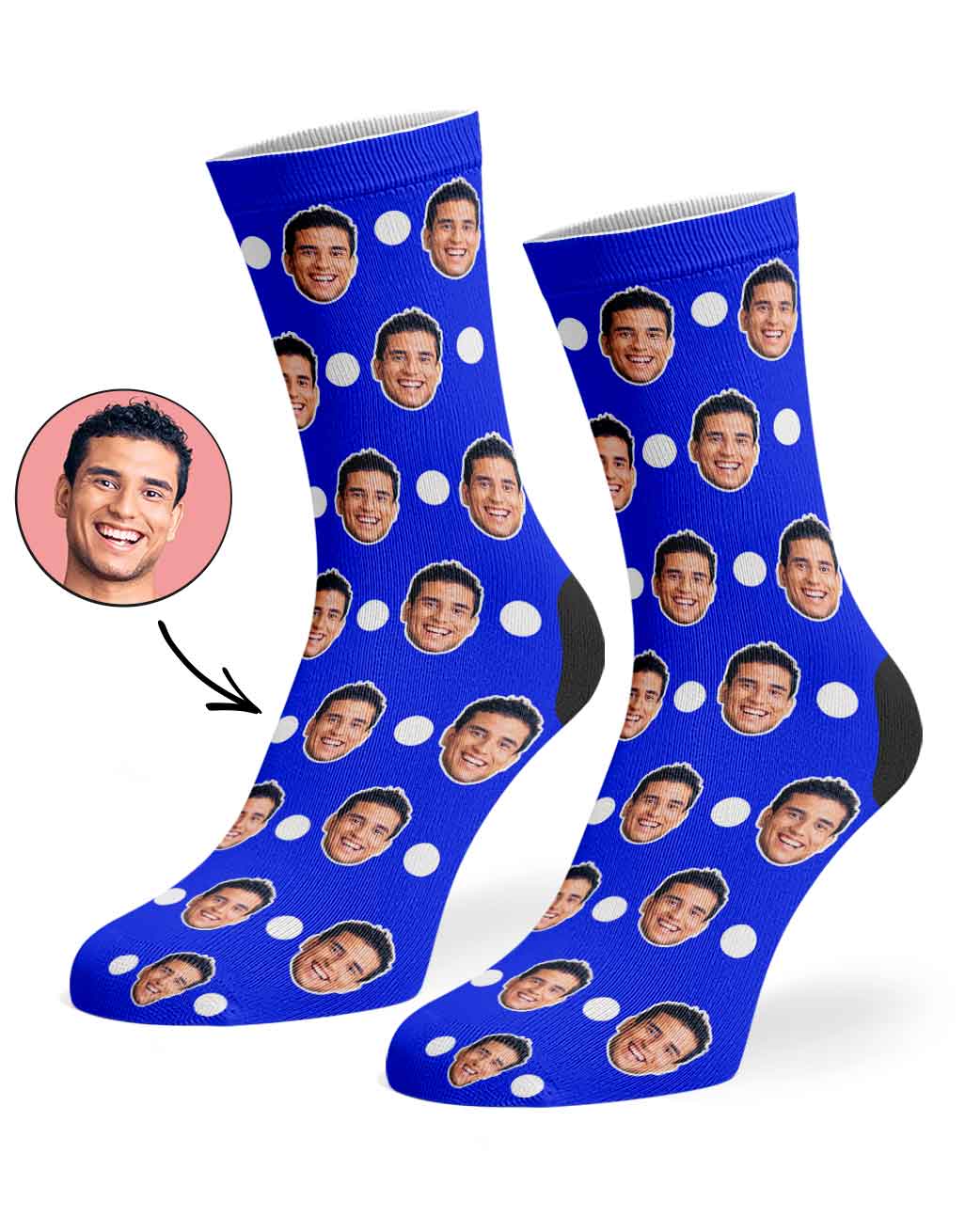 Polka Face Custom Socks