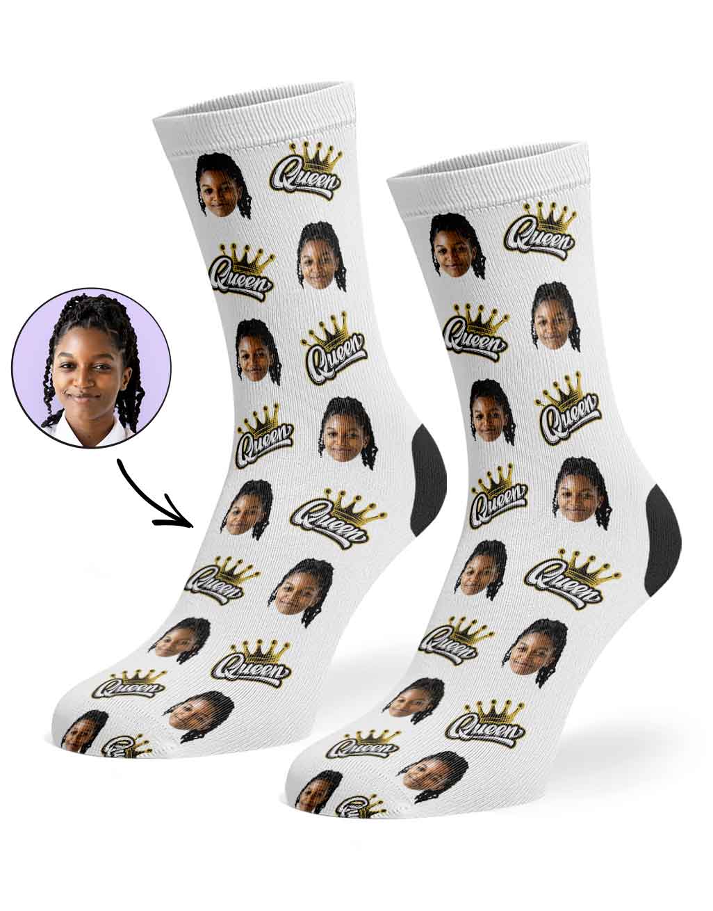 Queen Face Custom Socks