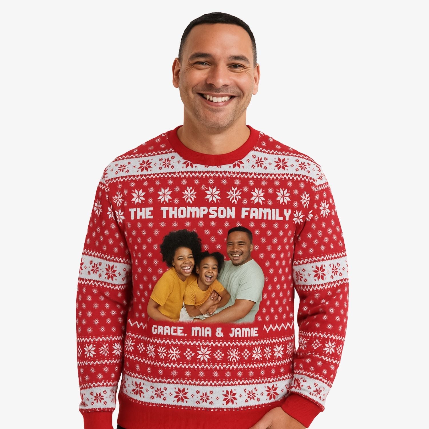 Your Family Name & Names Personalized Christmas Jumper