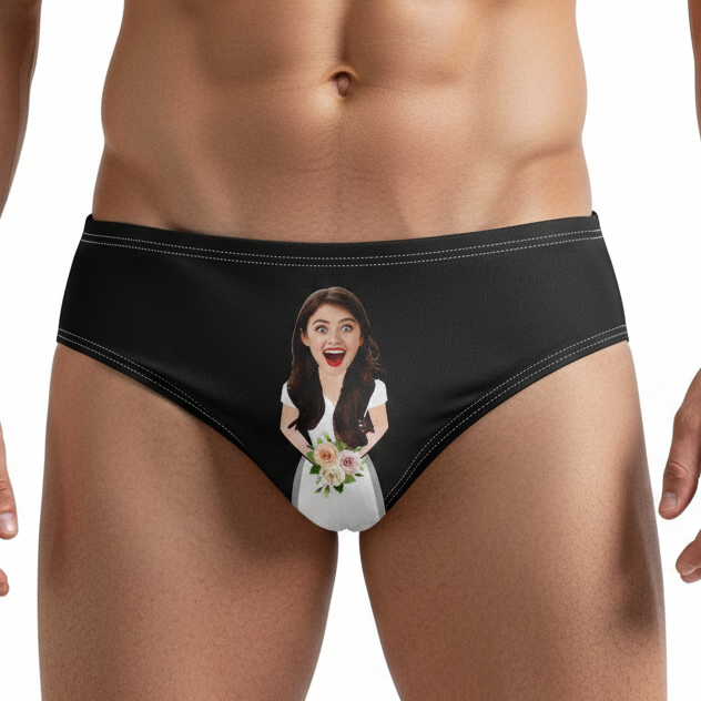 I Love My Future Wife Custom Face Swim Trunks